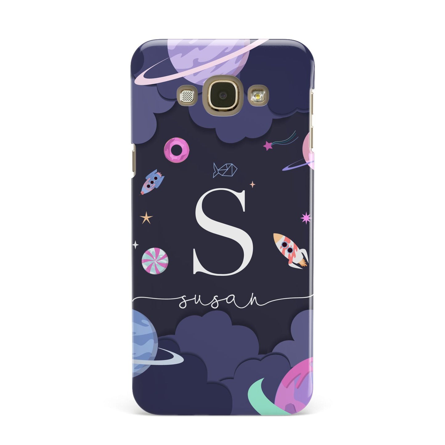 Space Personalised Initial Name Samsung Galaxy A8 Case