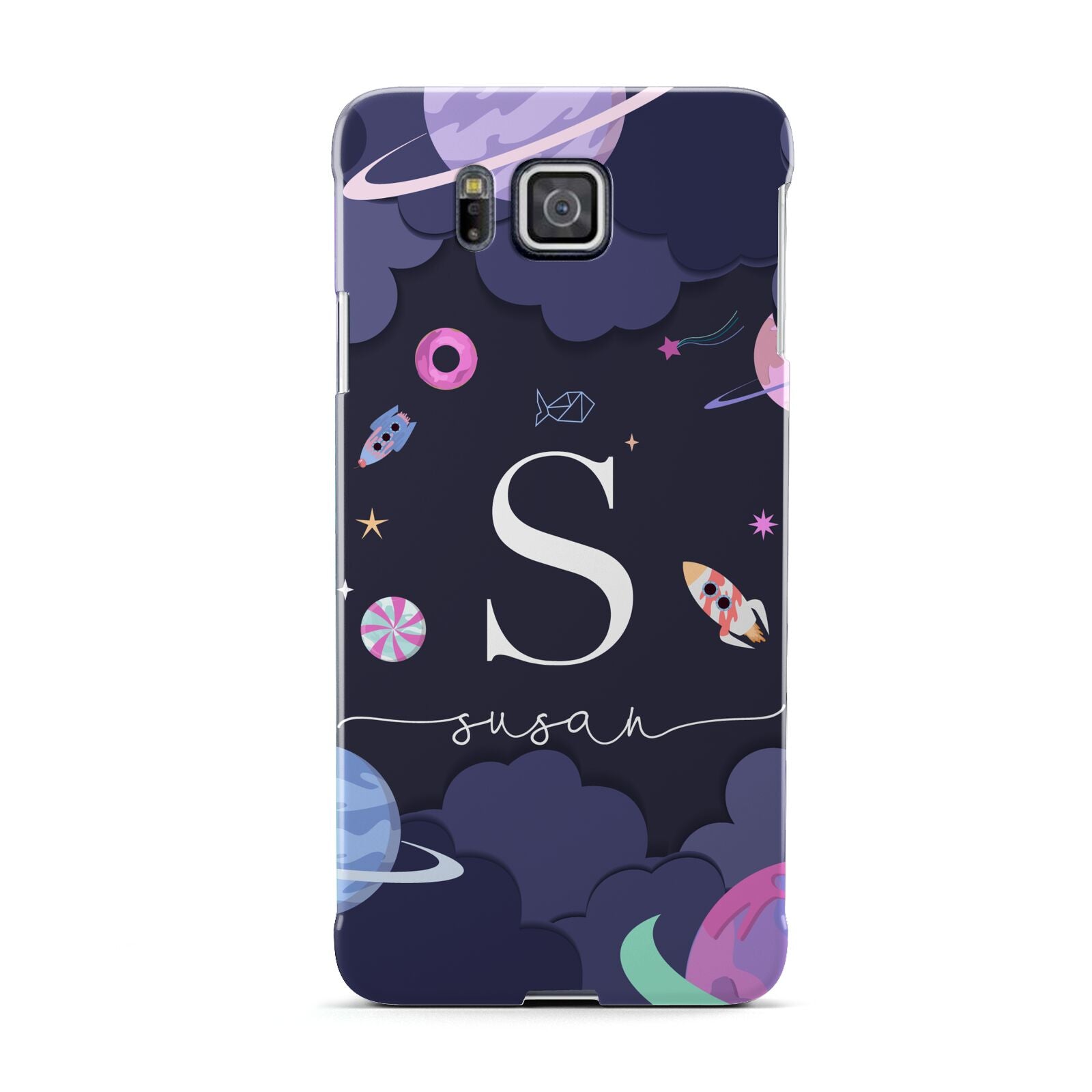 Space Personalised Initial Name Samsung Galaxy Alpha Case