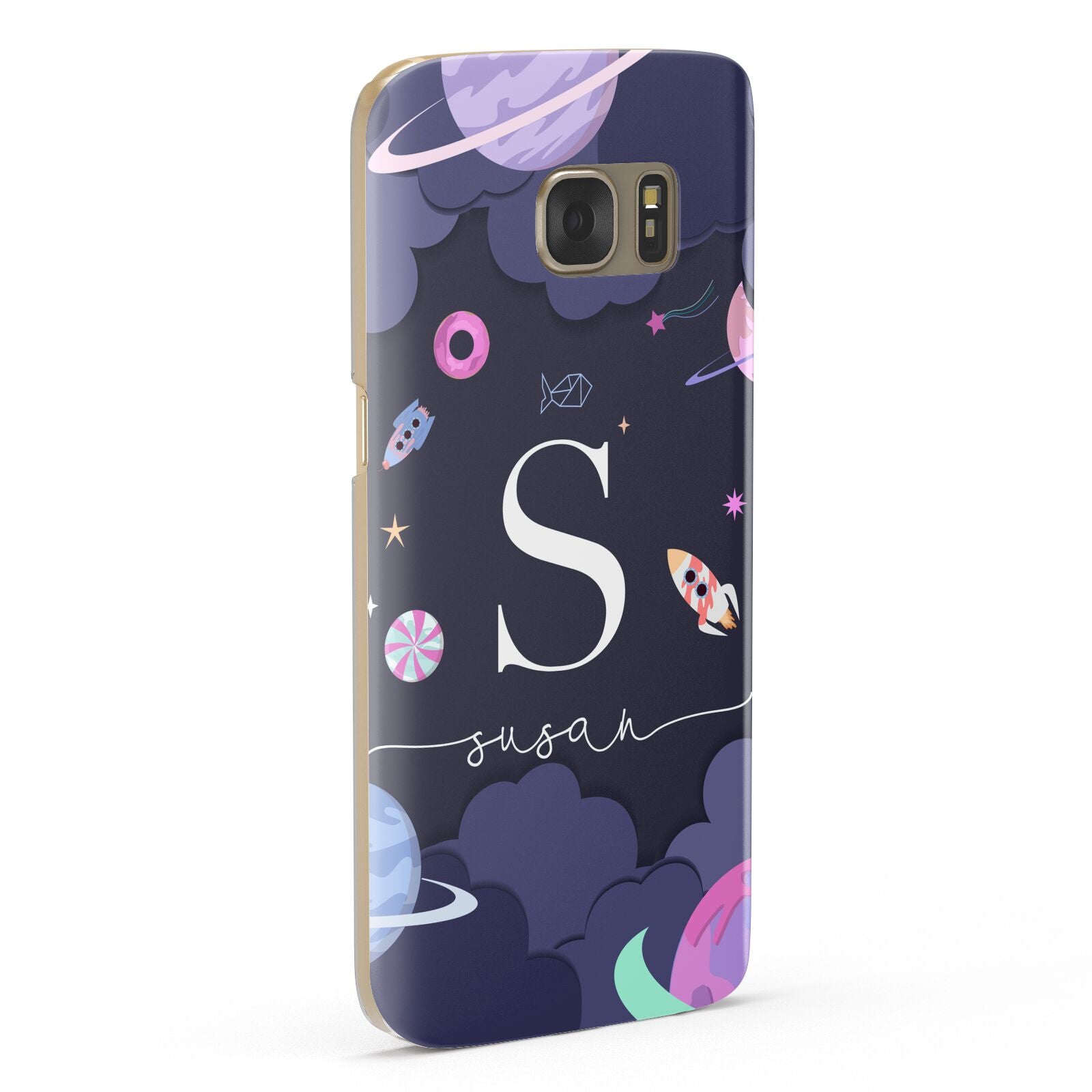 Space Personalised Initial Name Samsung Galaxy Case Fourty Five Degrees