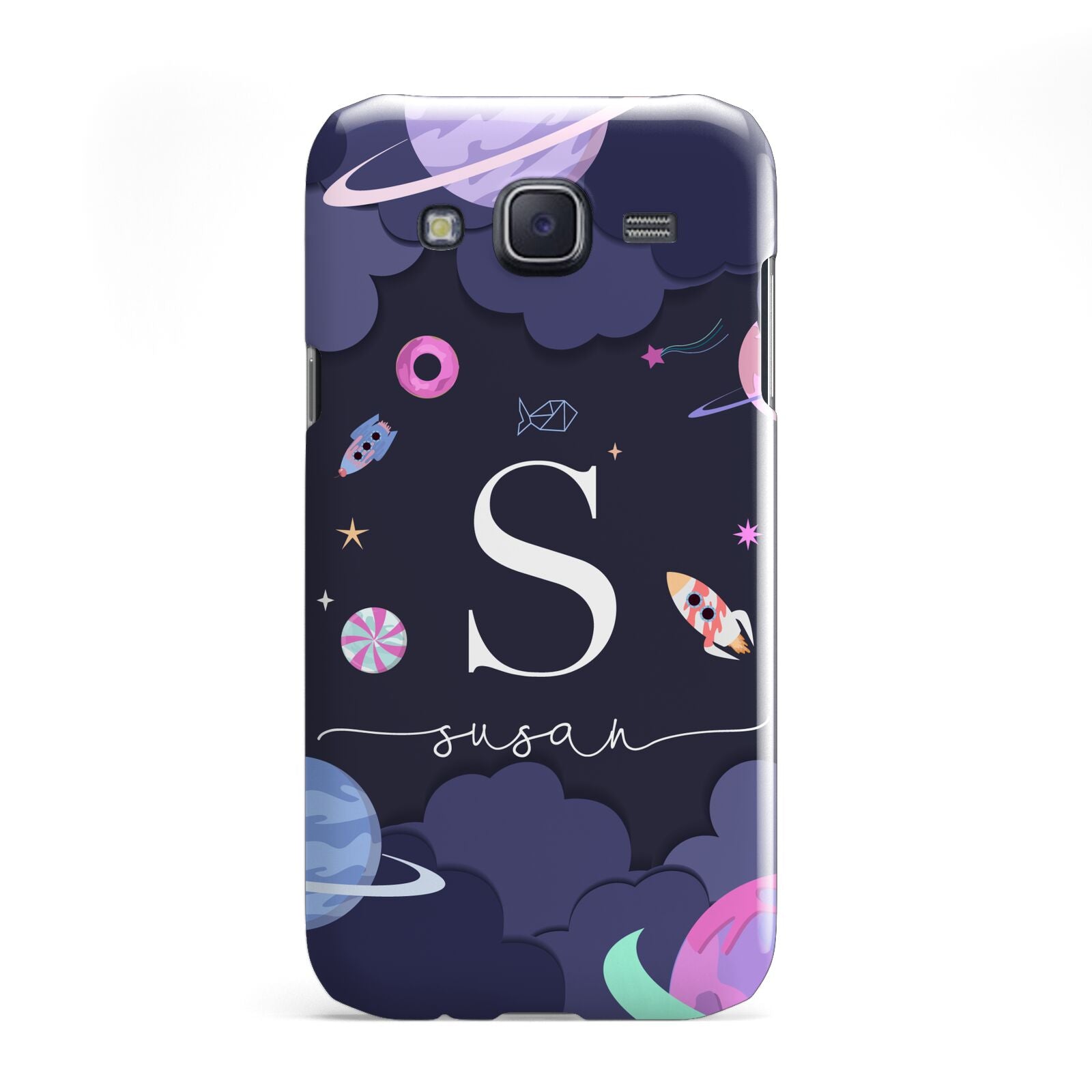 Space Personalised Initial Name Samsung Galaxy J5 Case