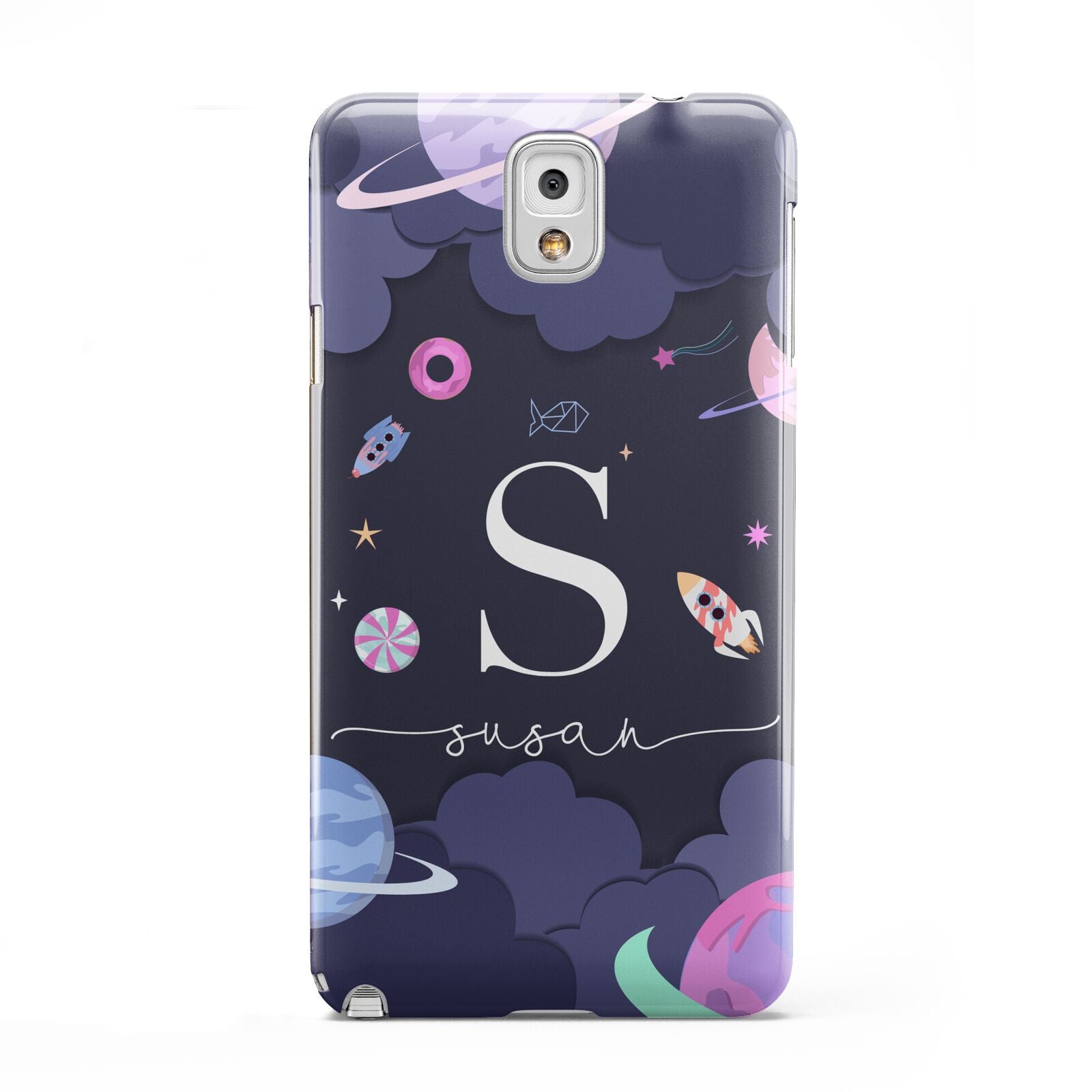 Space Personalised Initial Name Samsung Galaxy Note 3 Case