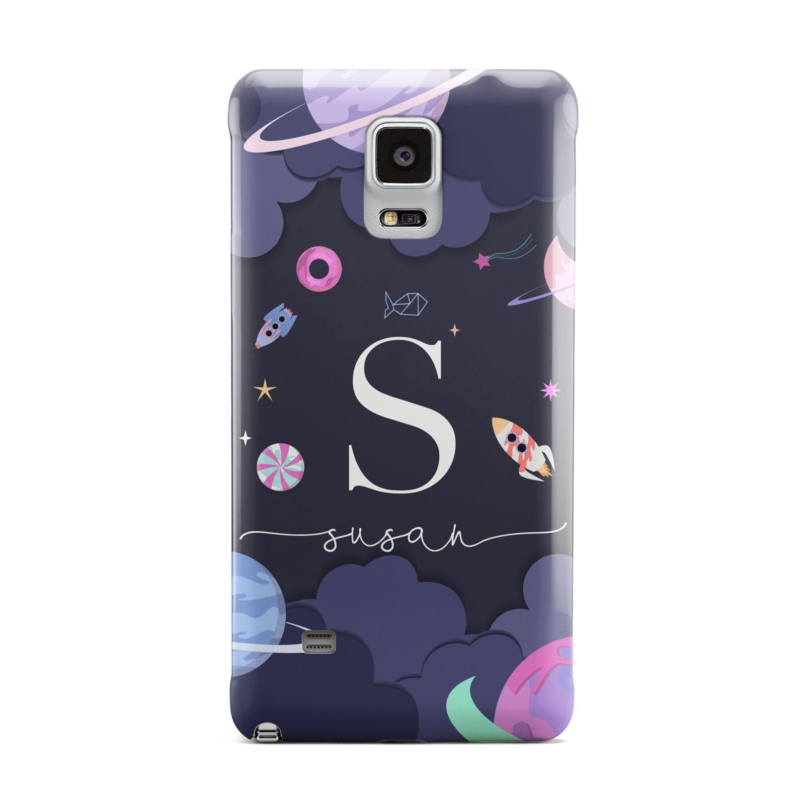 Space Personalised Initial Name Samsung Galaxy Note 4 Case