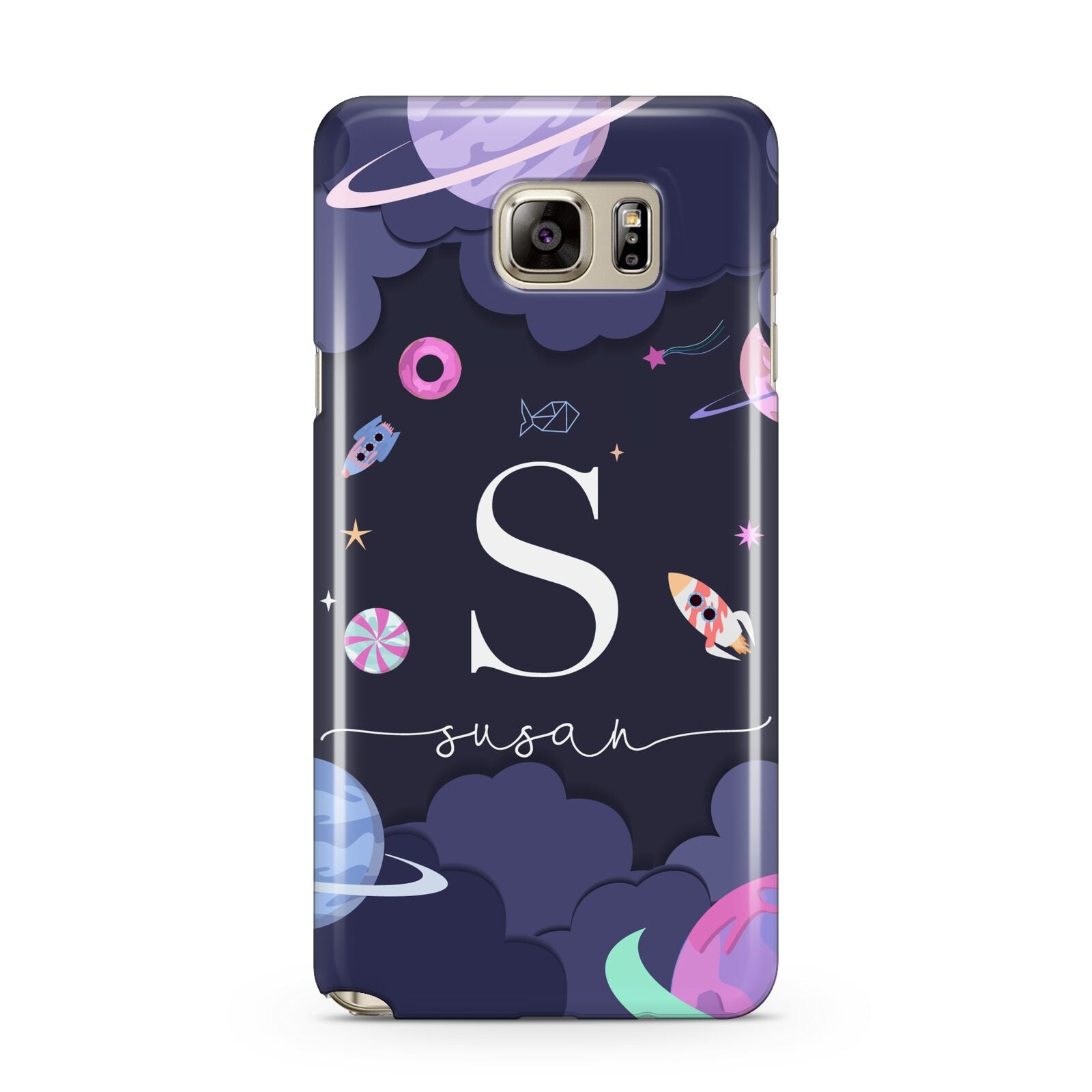 Space Personalised Initial Name Samsung Galaxy Note 5 Case