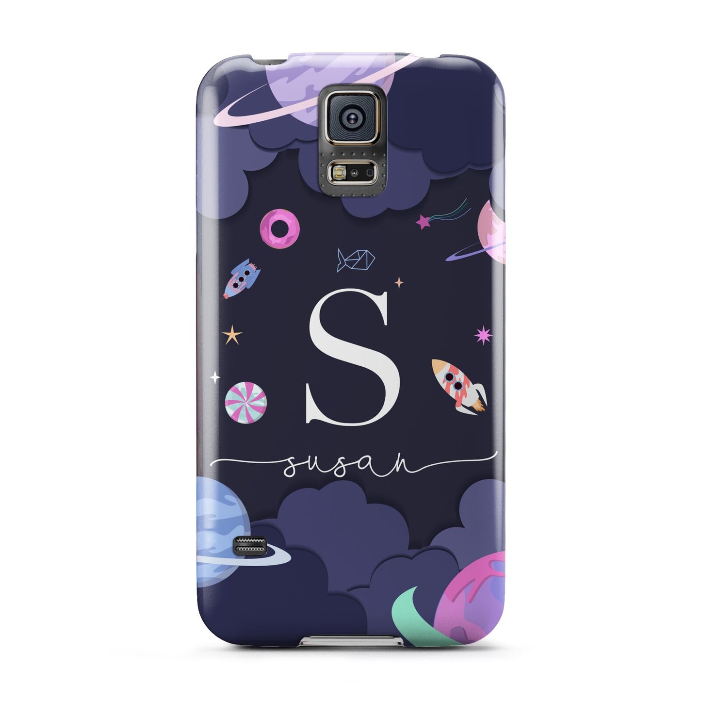 Space Personalised Initial Name Samsung Galaxy S5 Case