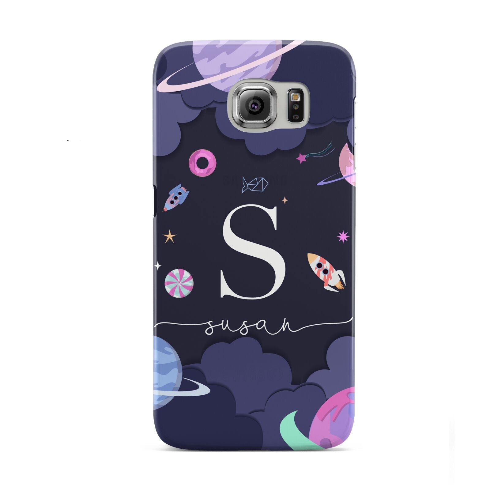 Space Personalised Initial Name Samsung Galaxy S6 Case