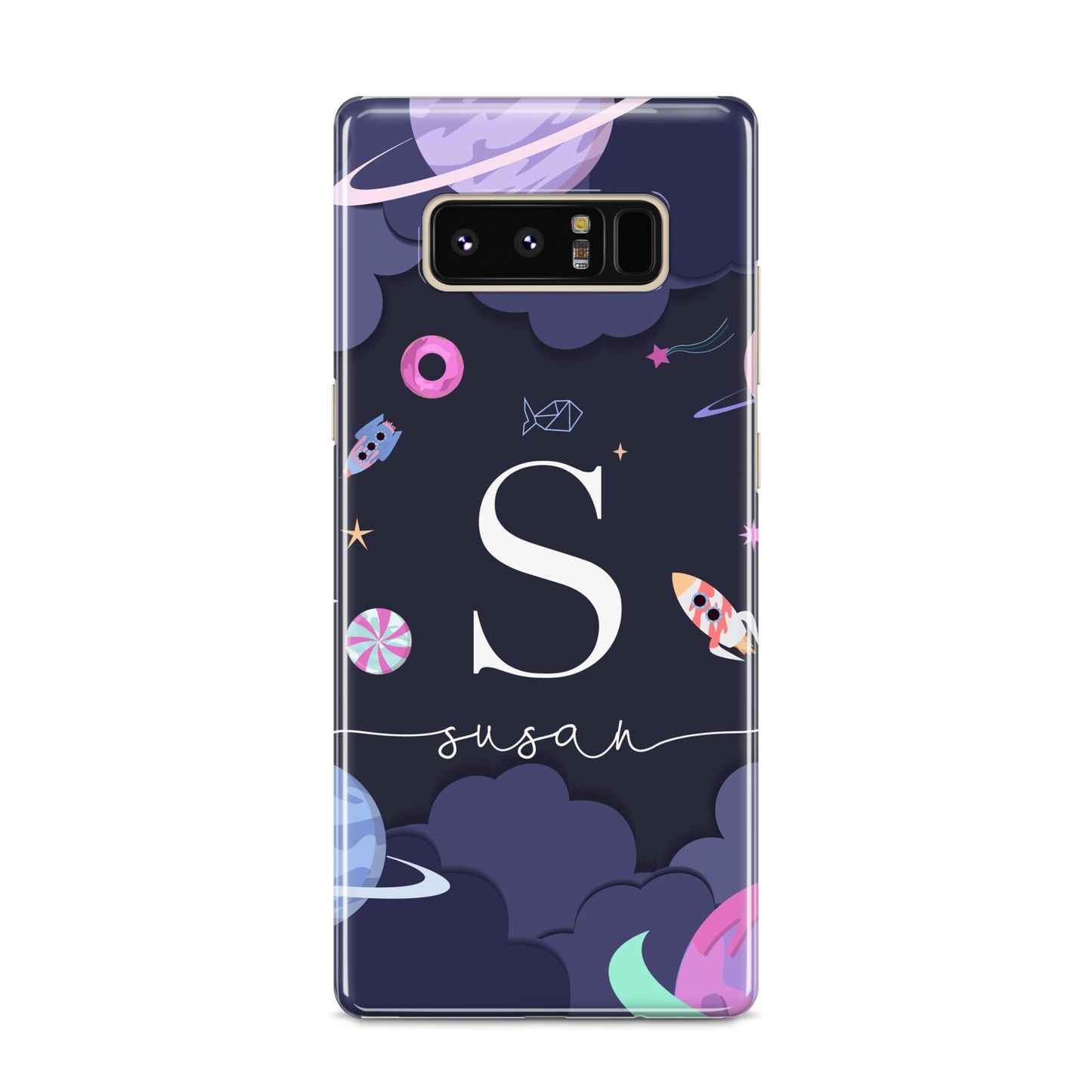 Space Personalised Initial Name Samsung Galaxy S8 Case