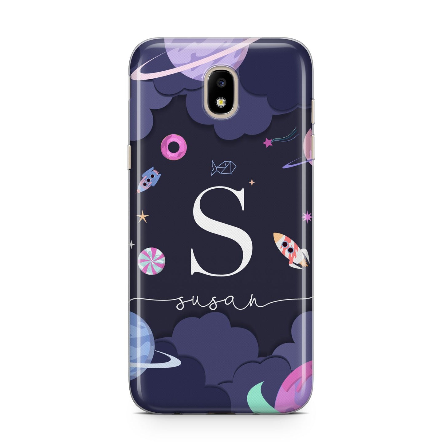 Space Personalised Initial Name Samsung J5 2017 Case