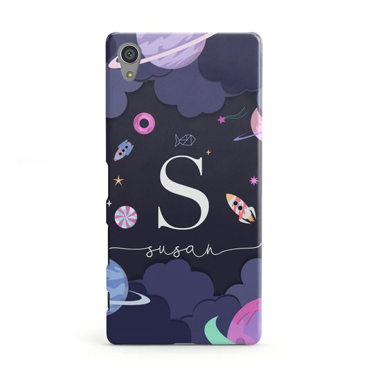 Space Personalised Initial Name Sony Xperia Case