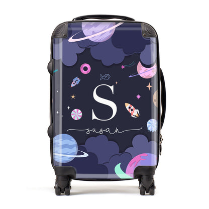 Space Personalised Initial Name Suitcase