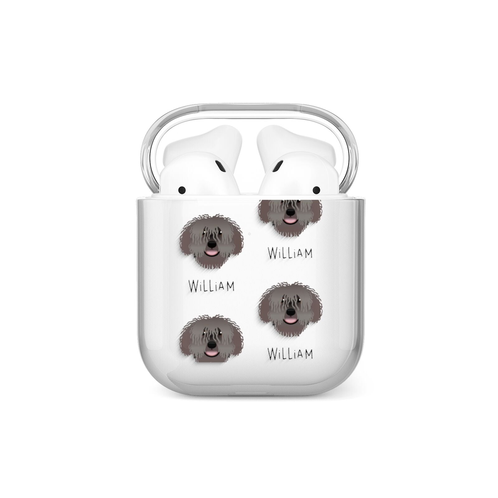 Spanish Water Dog Icon with Name AirPods Case