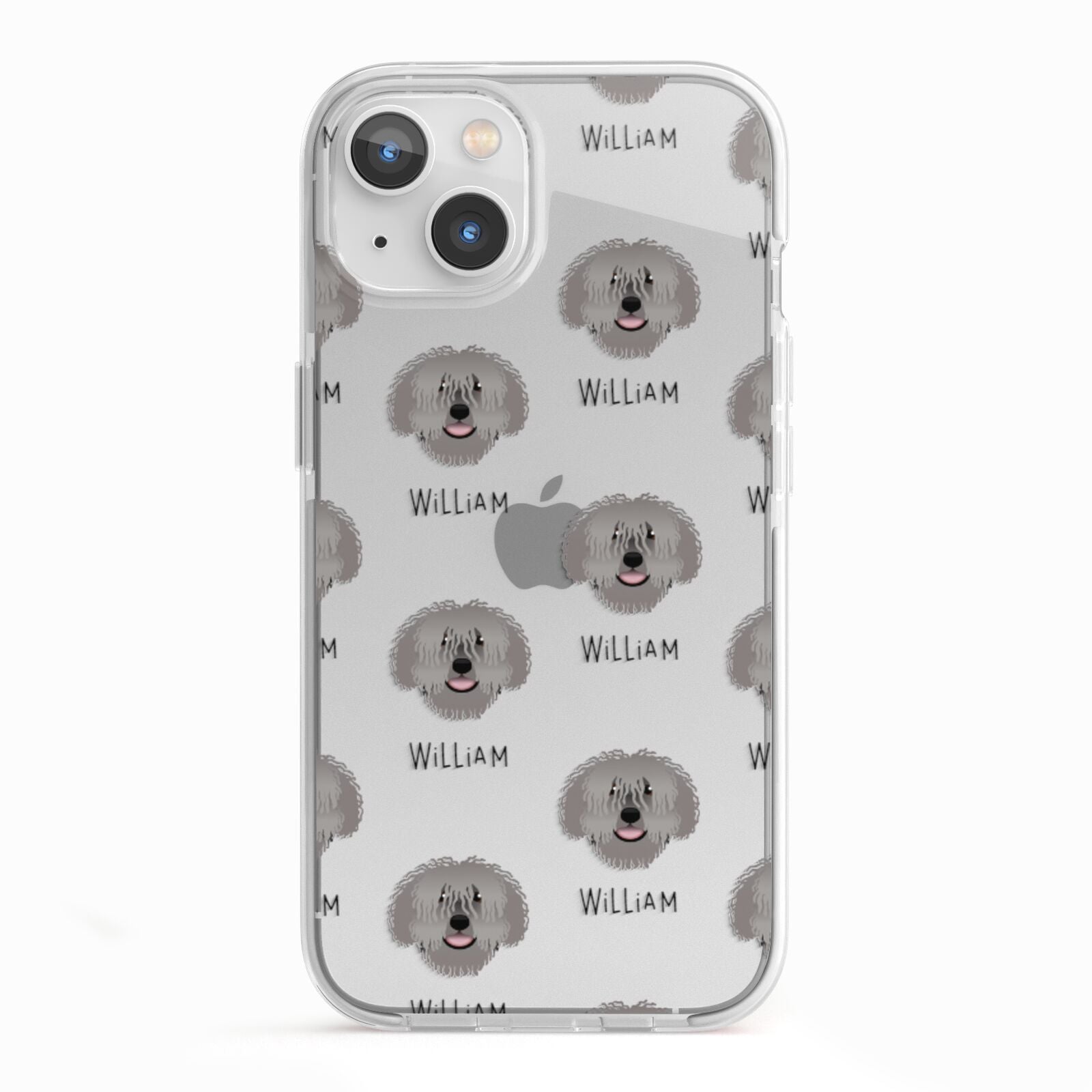 Spanish Water Dog Icon with Name iPhone 13 TPU Impact Case with White Edges