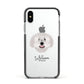 Spanish Water Dog Personalised Apple iPhone Xs Impact Case Black Edge on Silver Phone