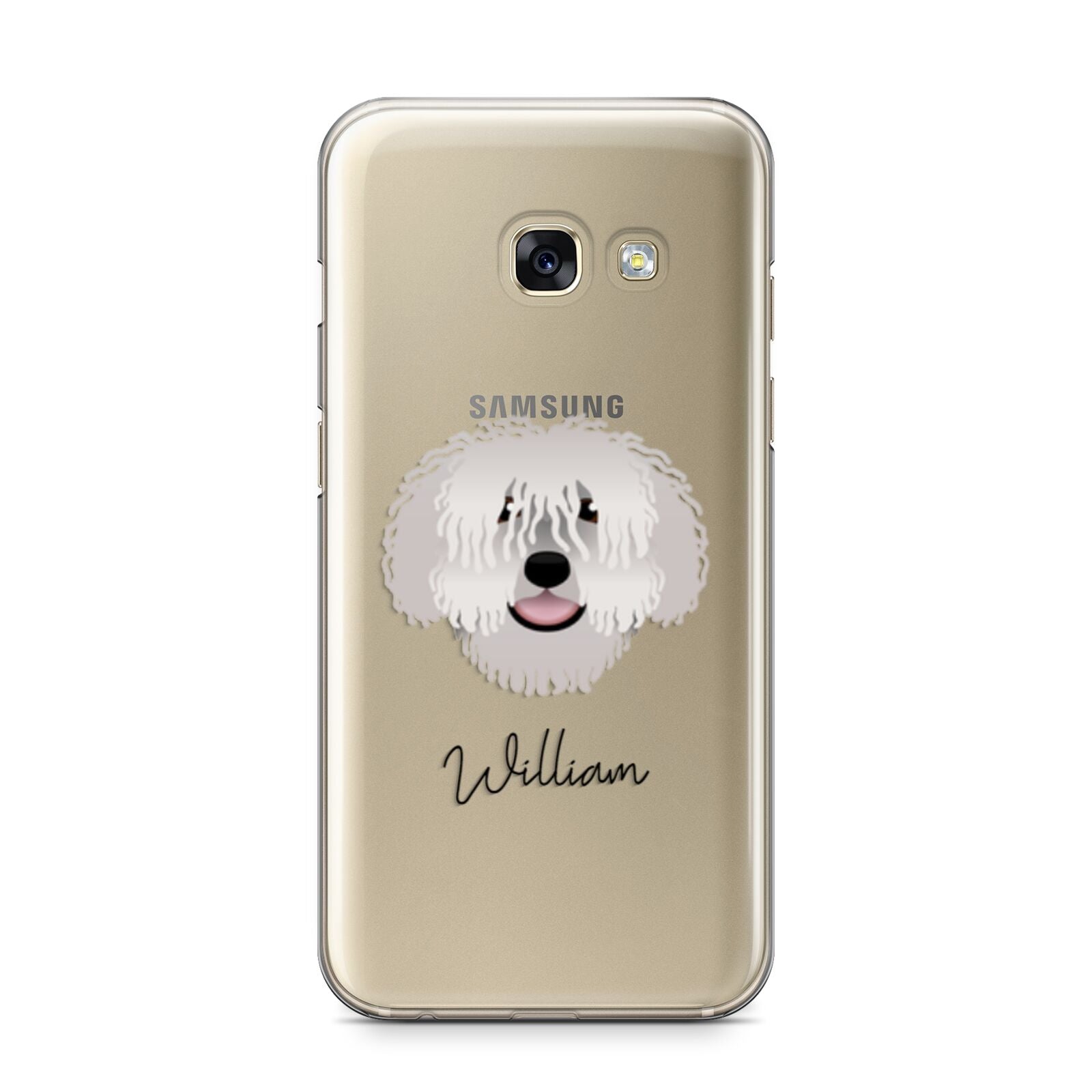 Spanish Water Dog Personalised Samsung Galaxy A3 2017 Case on gold phone