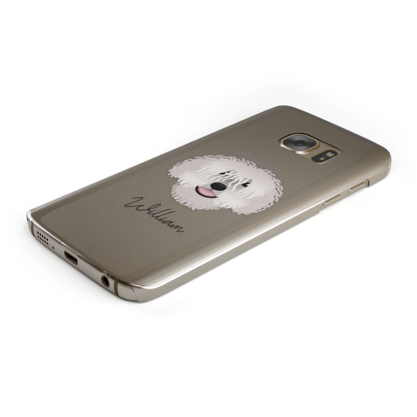 Spanish Water Dog Personalised Samsung Galaxy Case Bottom Cutout