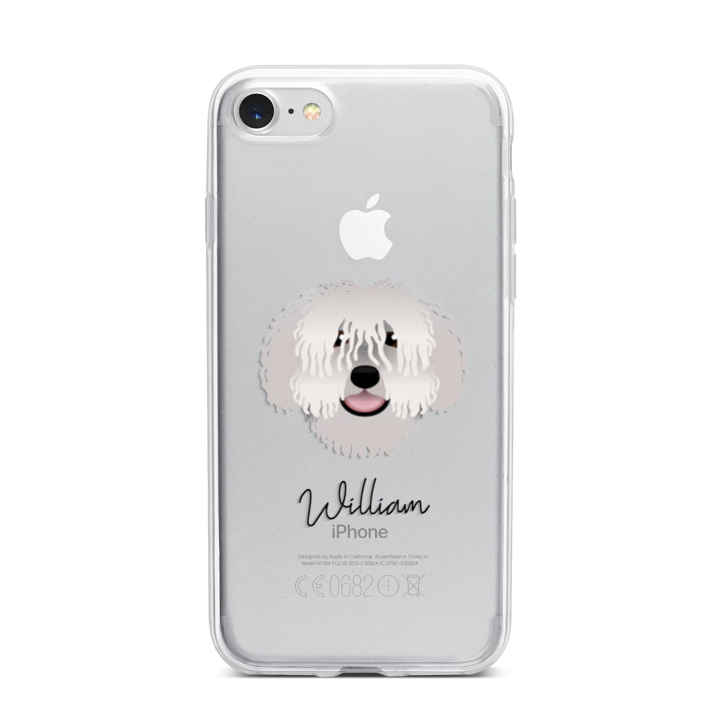 Spanish Water Dog Personalised iPhone 7 Bumper Case on Silver iPhone