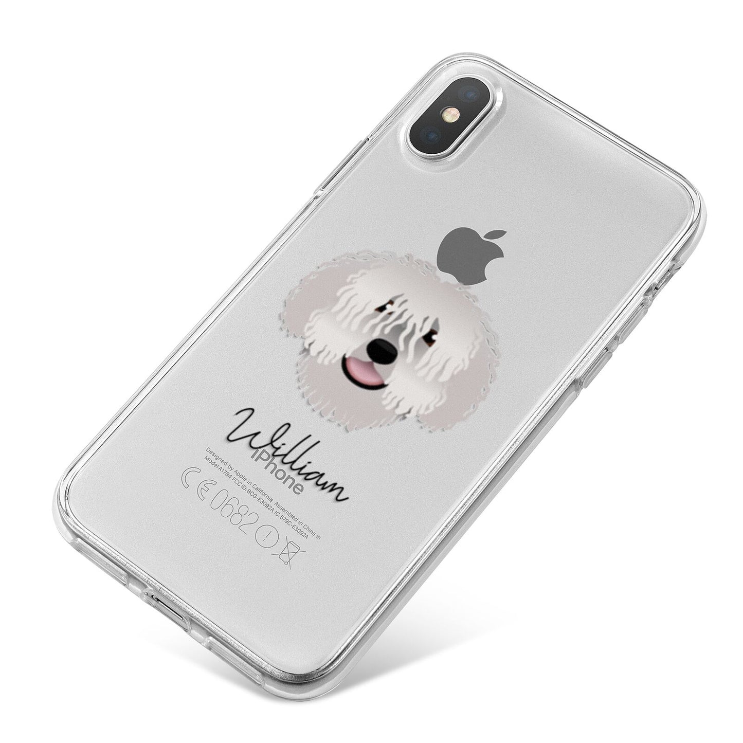 Spanish Water Dog Personalised iPhone X Bumper Case on Silver iPhone