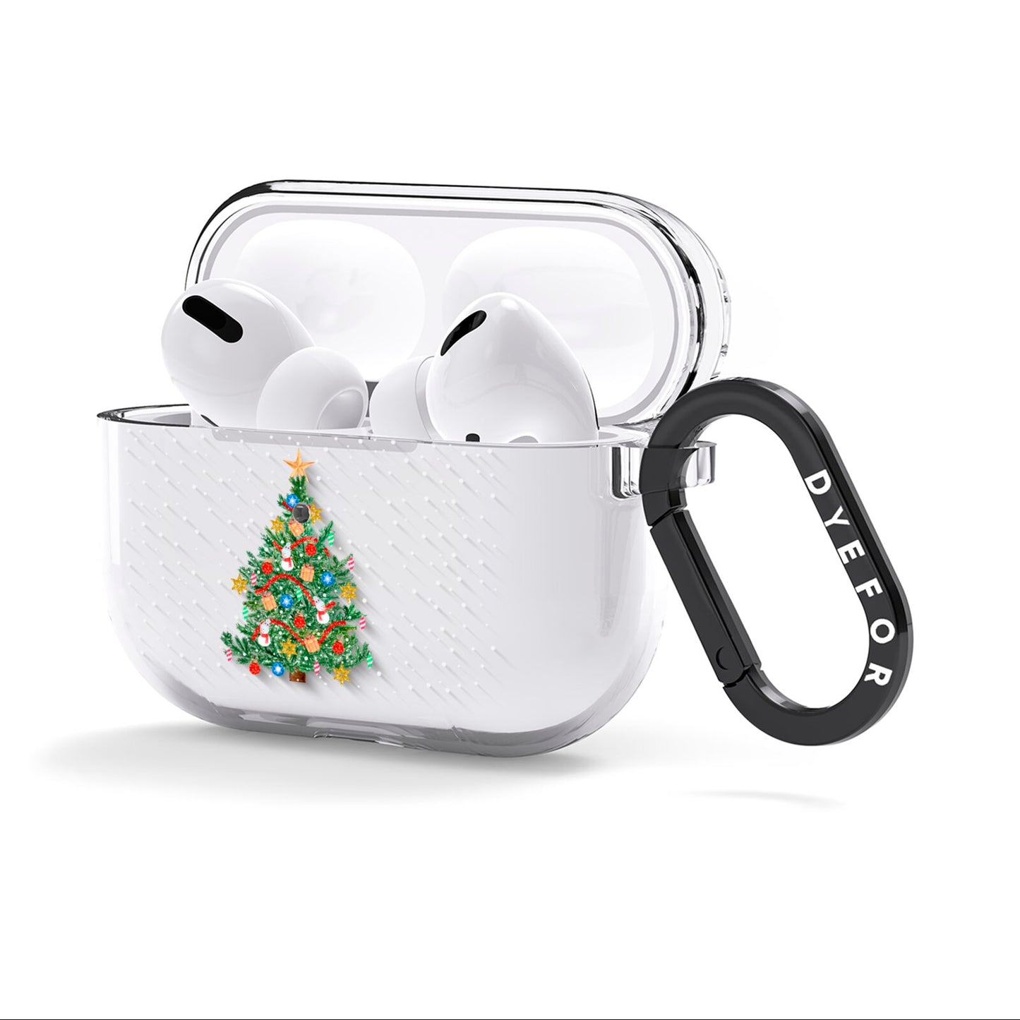 Sparkling Christmas Tree AirPods Clear Case 3rd Gen Side Image