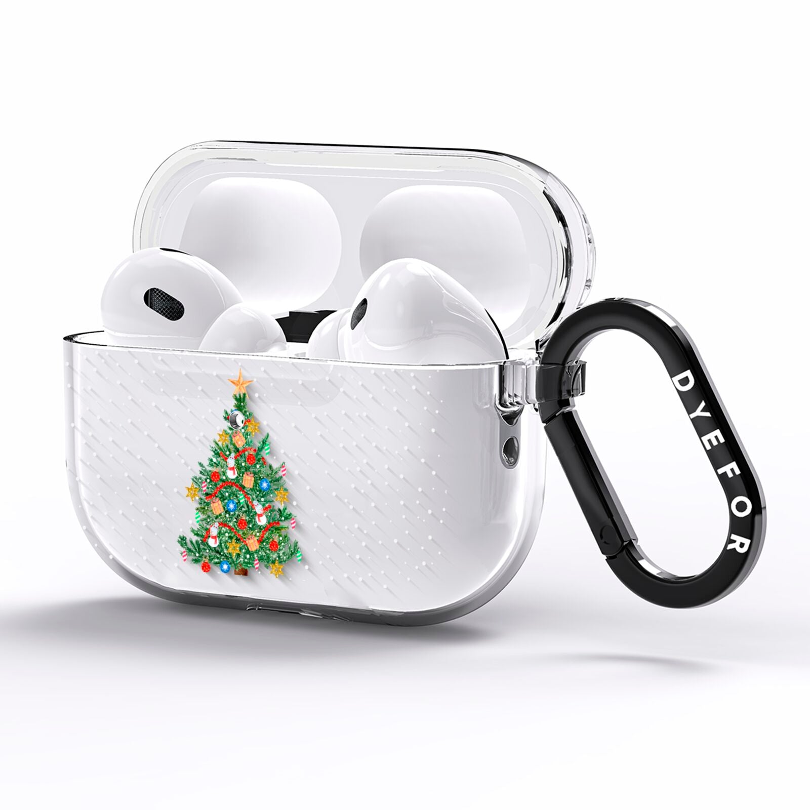 Sparkling Christmas Tree AirPods Pro Clear Case Side Image