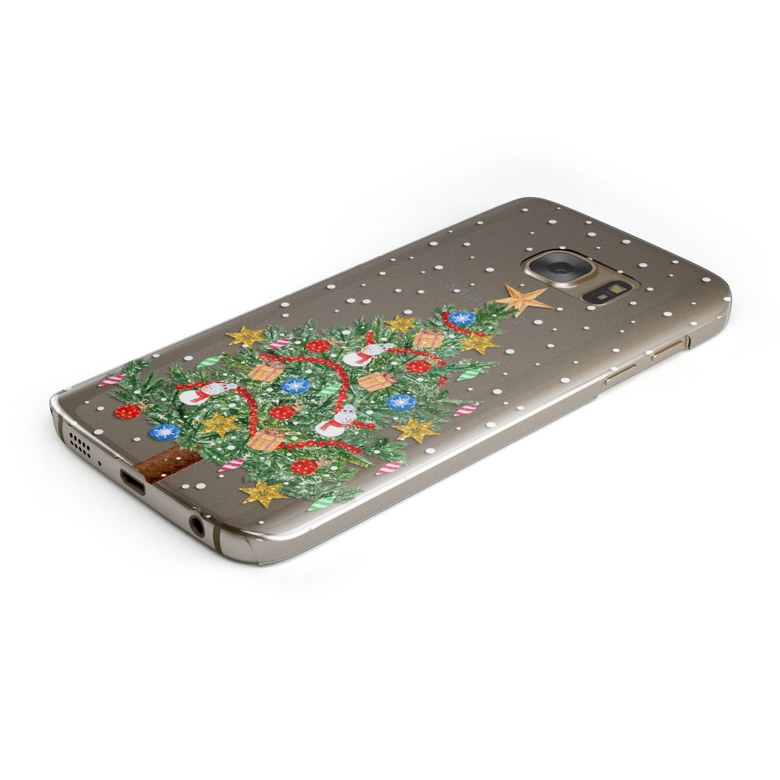 Sparkling Christmas Tree Protective Samsung Galaxy Case Angled Image