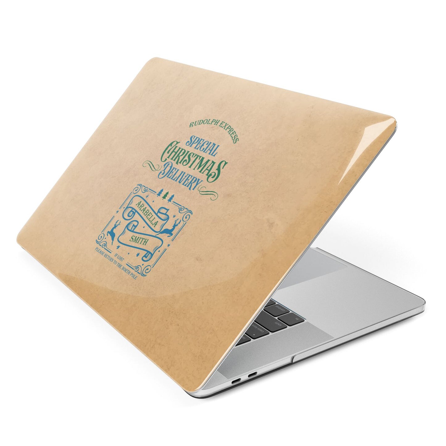 Special Christmas Delivery Personalised Apple MacBook Case Side View