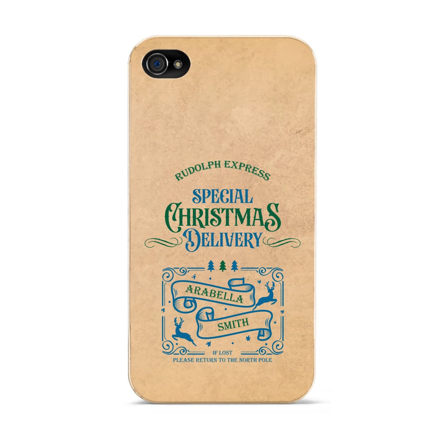 Special Christmas Delivery Personalised Apple iPhone 4s Case