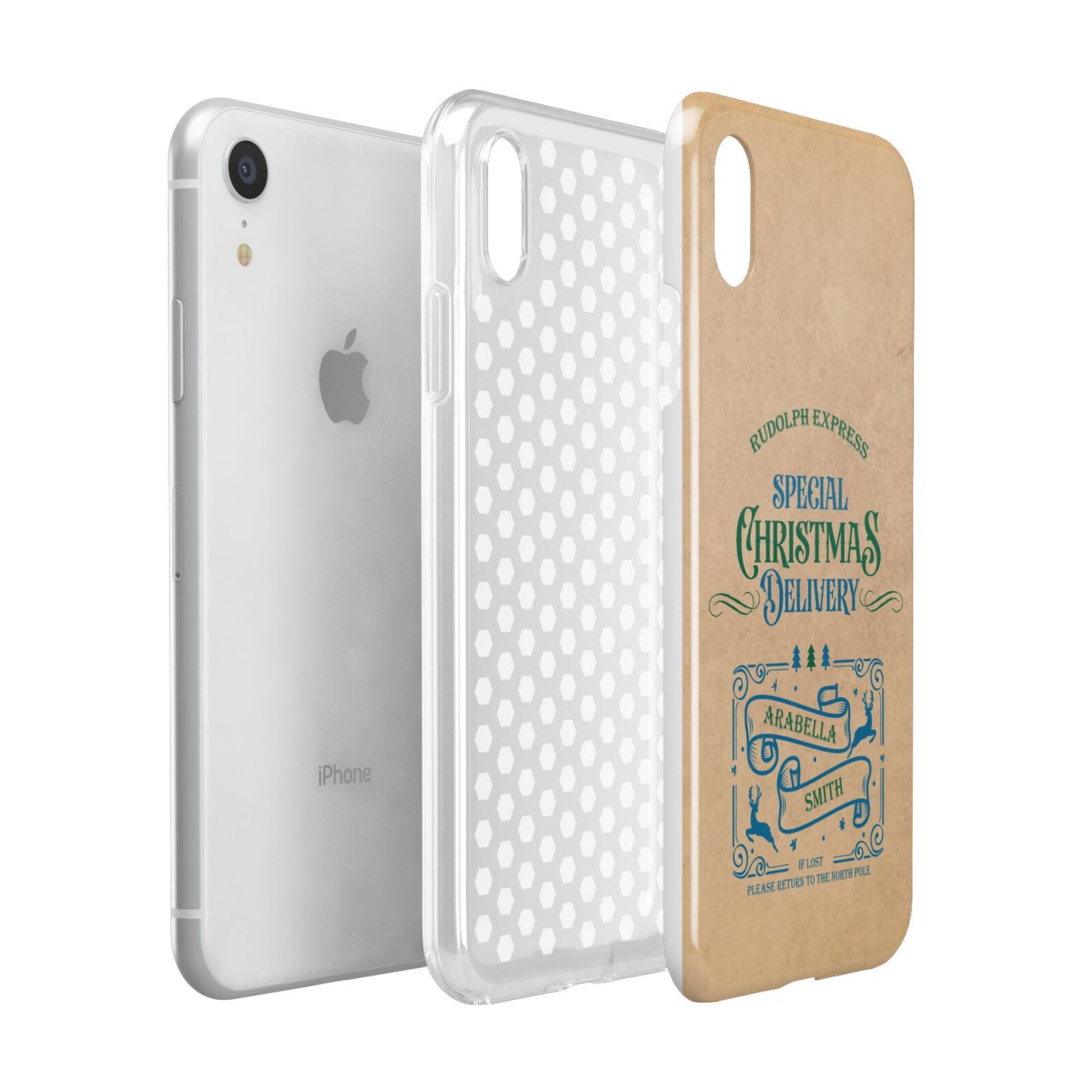 Special Christmas Delivery Personalised Apple iPhone XR White 3D Tough Case Expanded view