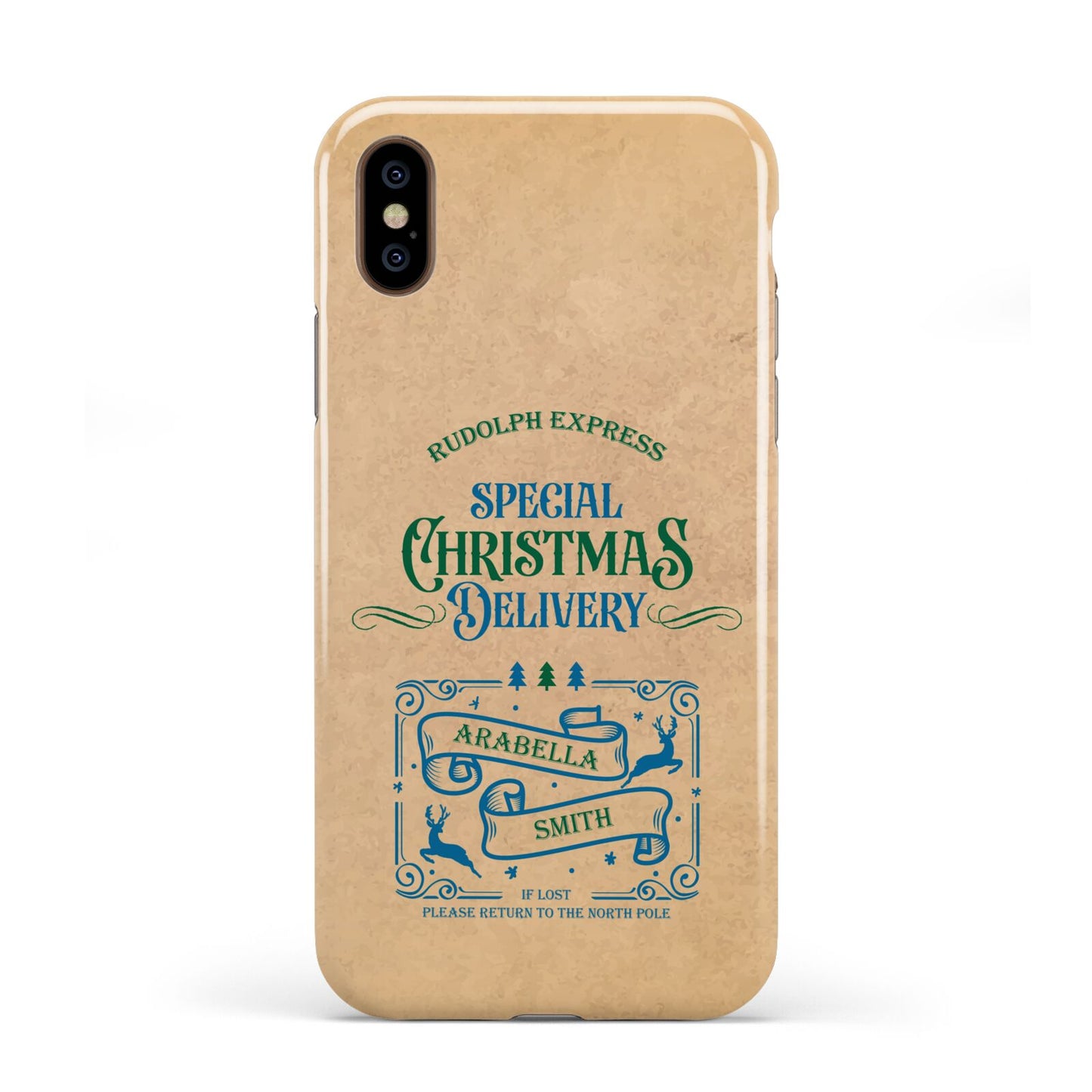 Special Christmas Delivery Personalised Apple iPhone XS 3D Tough