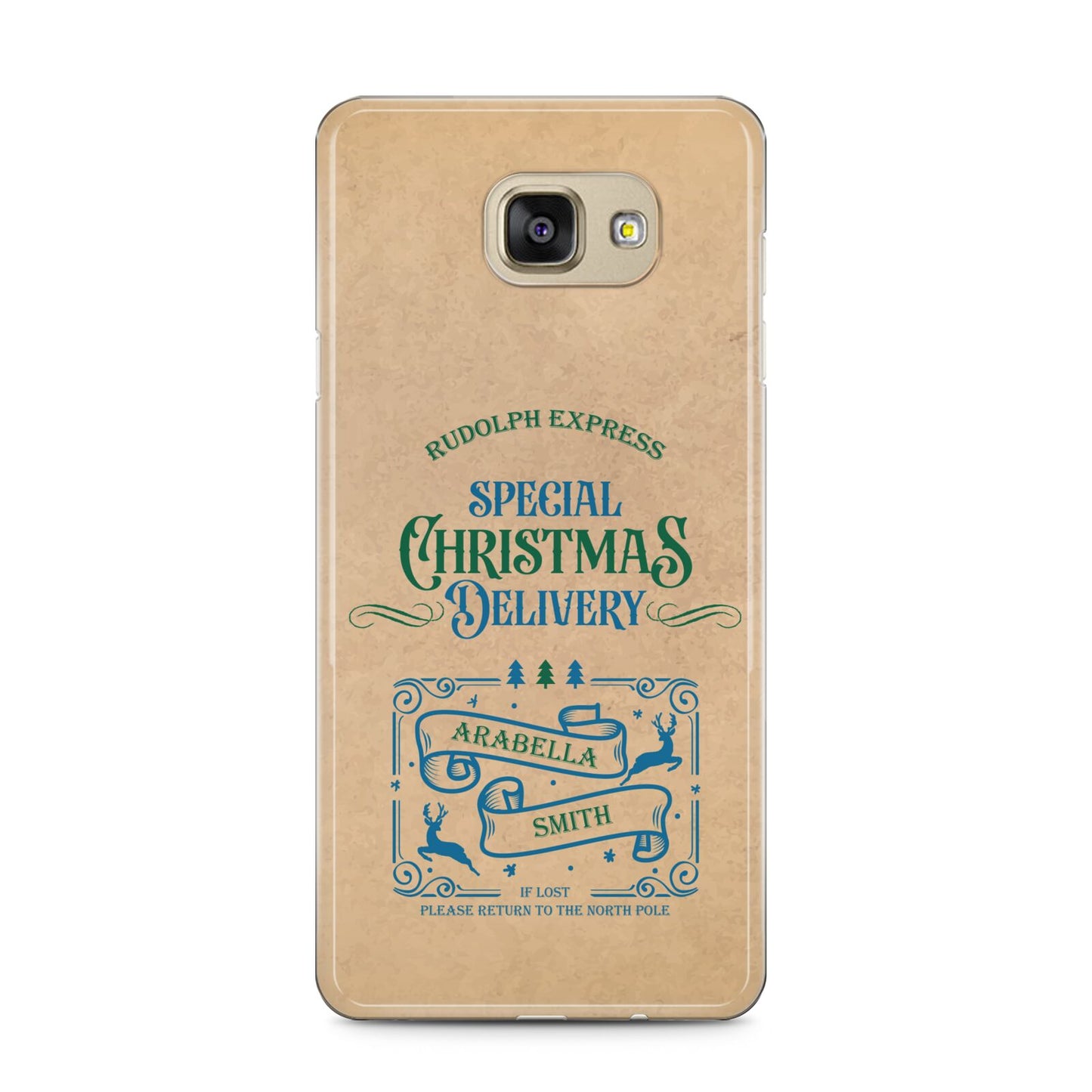 Special Christmas Delivery Personalised Samsung Galaxy A5 2016 Case on gold phone