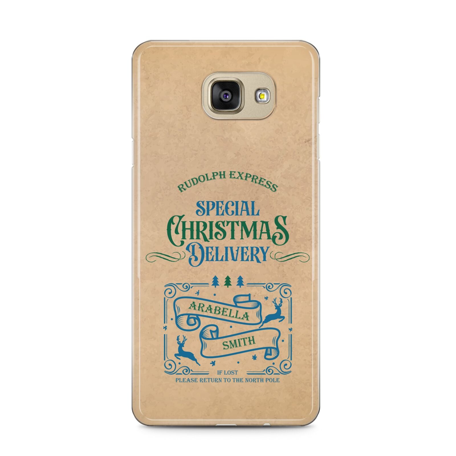 Special Christmas Delivery Personalised Samsung Galaxy A5 2016 Case on gold phone