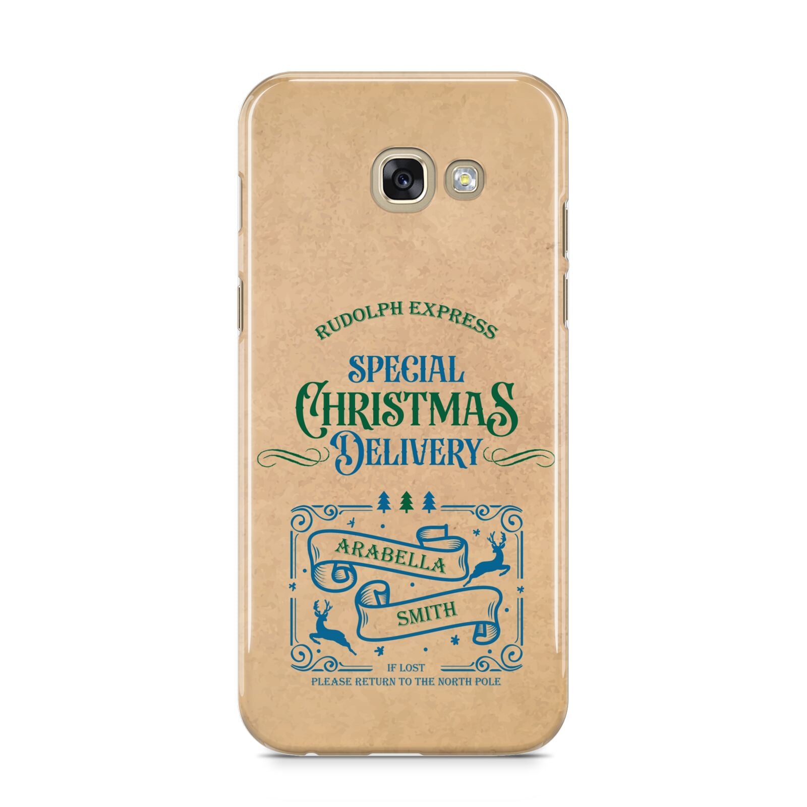 Special Christmas Delivery Personalised Samsung Galaxy A5 2017 Case on gold phone