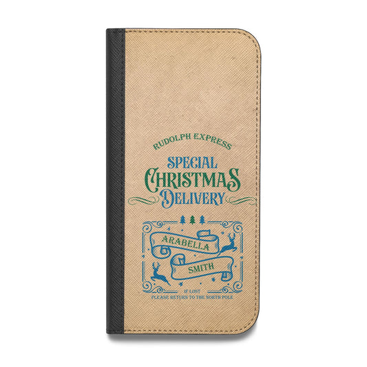 Special Christmas Delivery Personalised Vegan Leather Flip iPhone Case