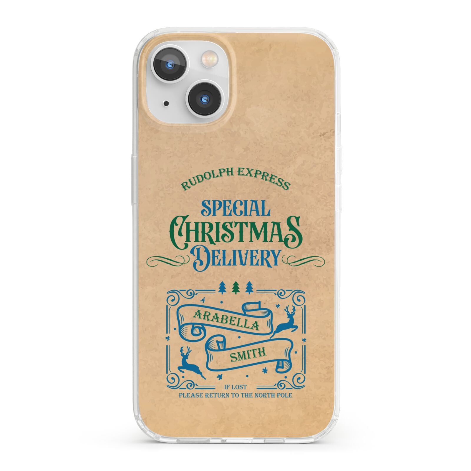 Special Christmas Delivery Personalised iPhone 13 Clear Bumper Case