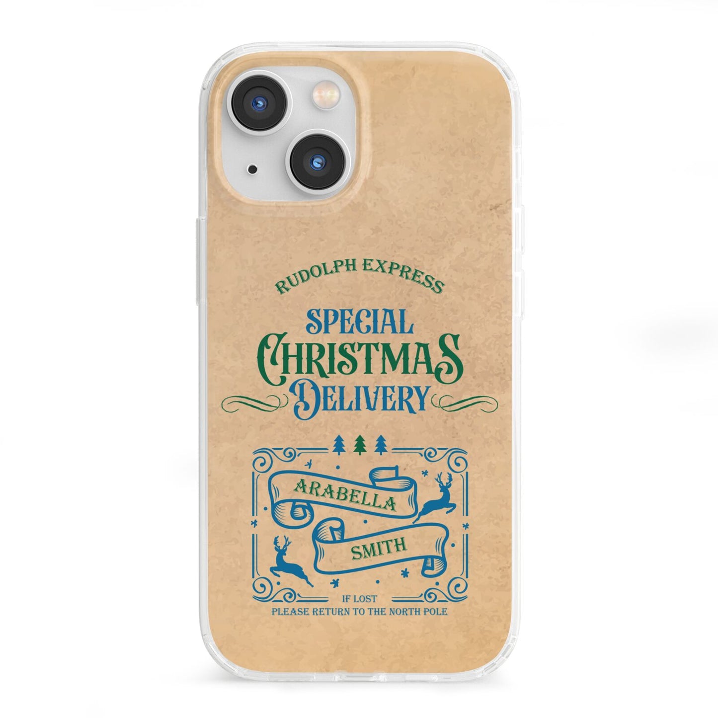 Special Christmas Delivery Personalised iPhone 13 Mini Clear Bumper Case