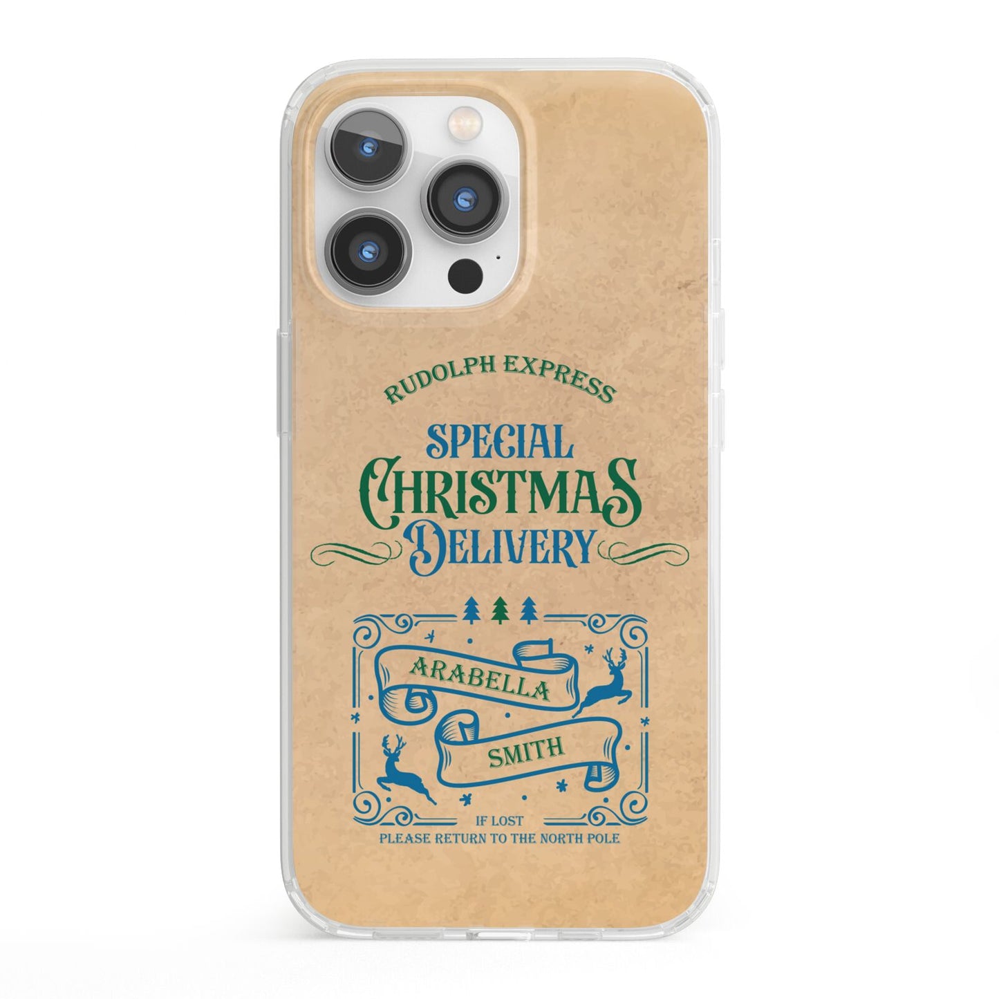 Special Christmas Delivery Personalised iPhone 13 Pro Clear Bumper Case