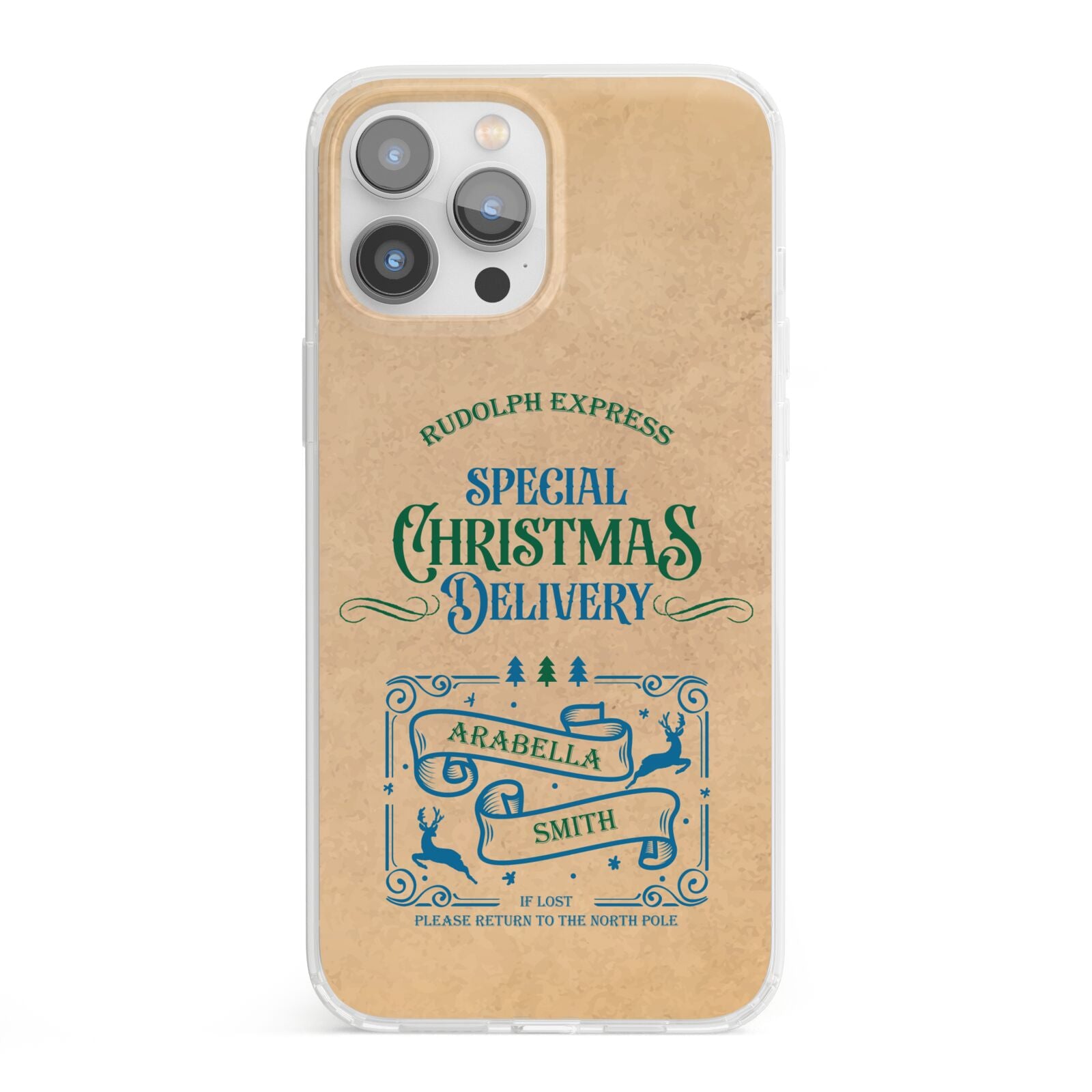 Special Christmas Delivery Personalised iPhone 13 Pro Max Clear Bumper Case