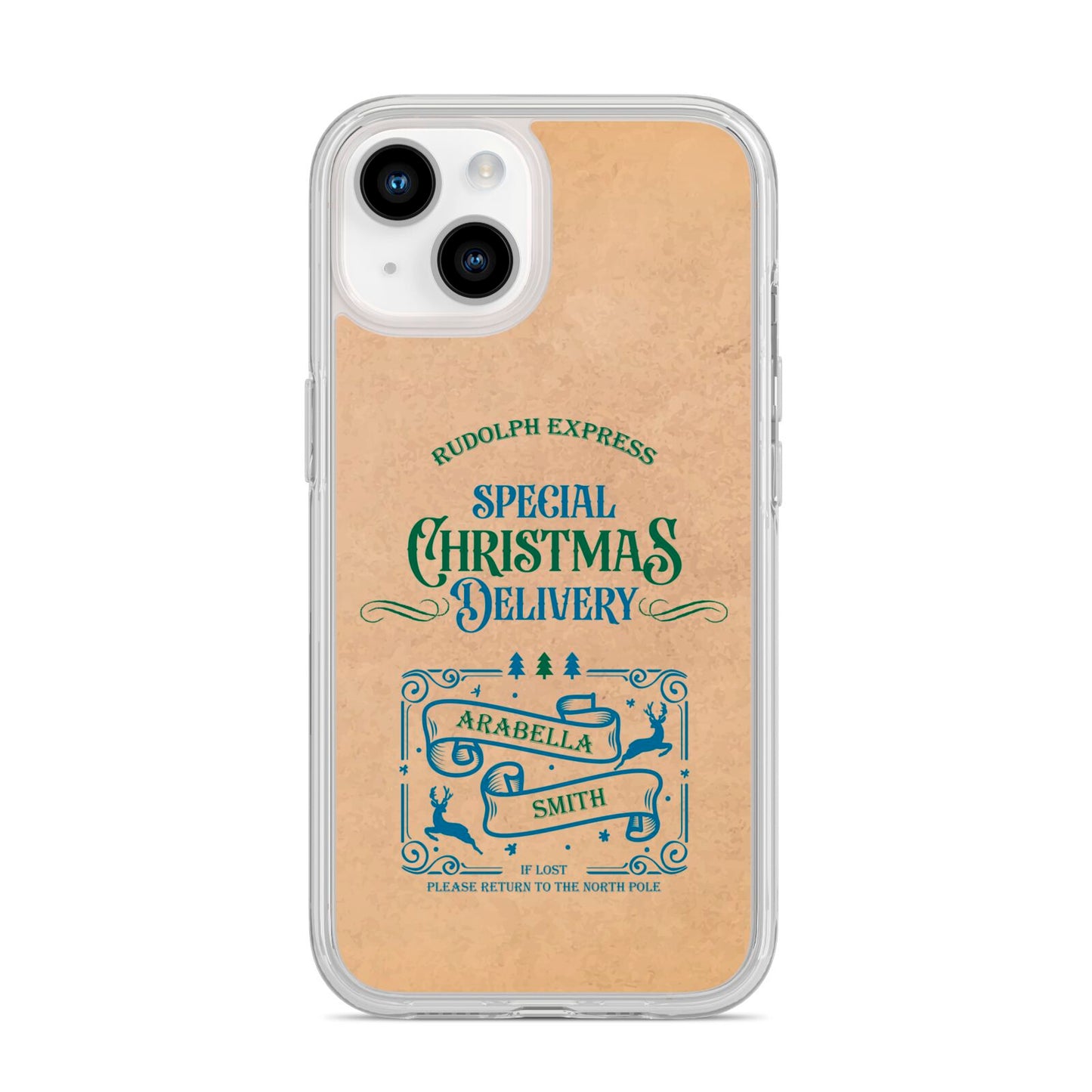 Special Christmas Delivery Personalised iPhone 14 Clear Tough Case Starlight