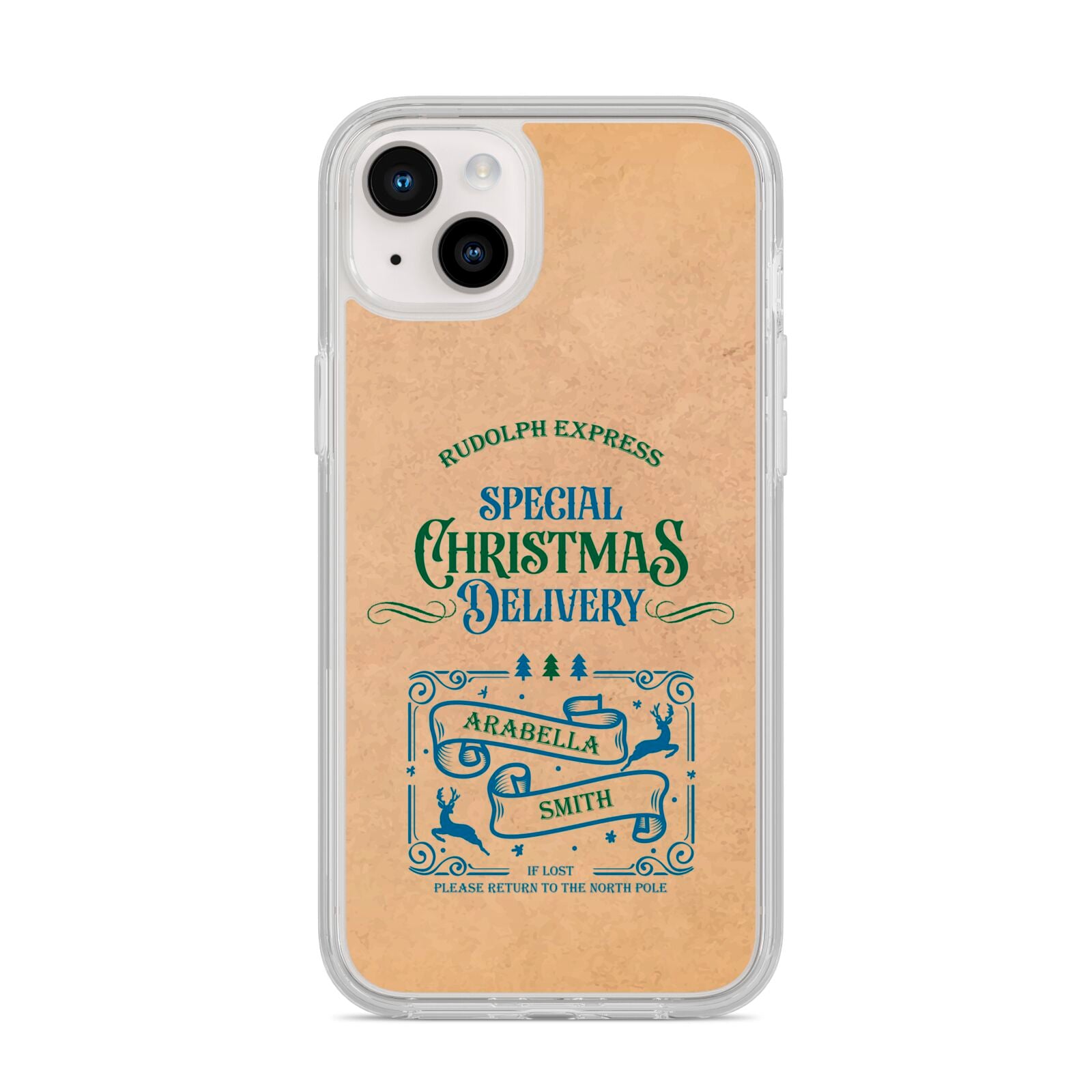 Special Christmas Delivery Personalised iPhone 14 Plus Clear Tough Case Starlight