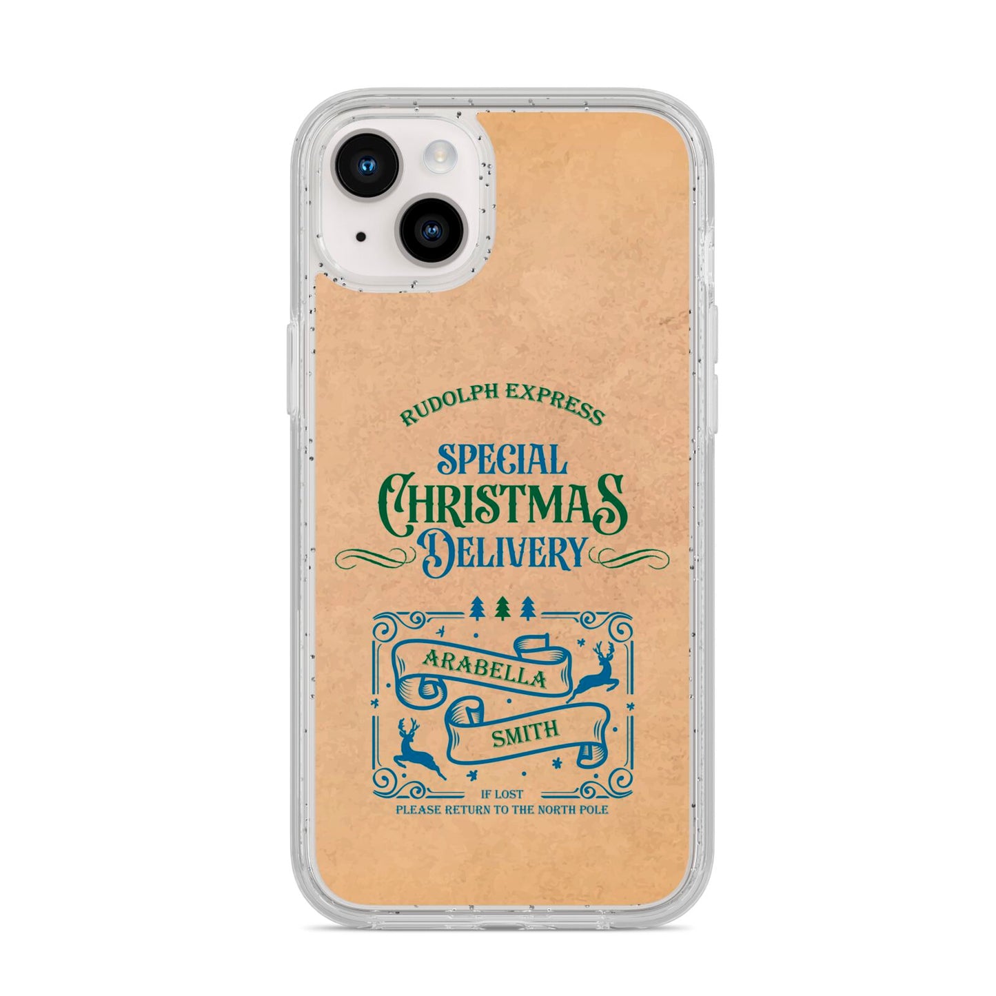 Special Christmas Delivery Personalised iPhone 14 Plus Glitter Tough Case Starlight