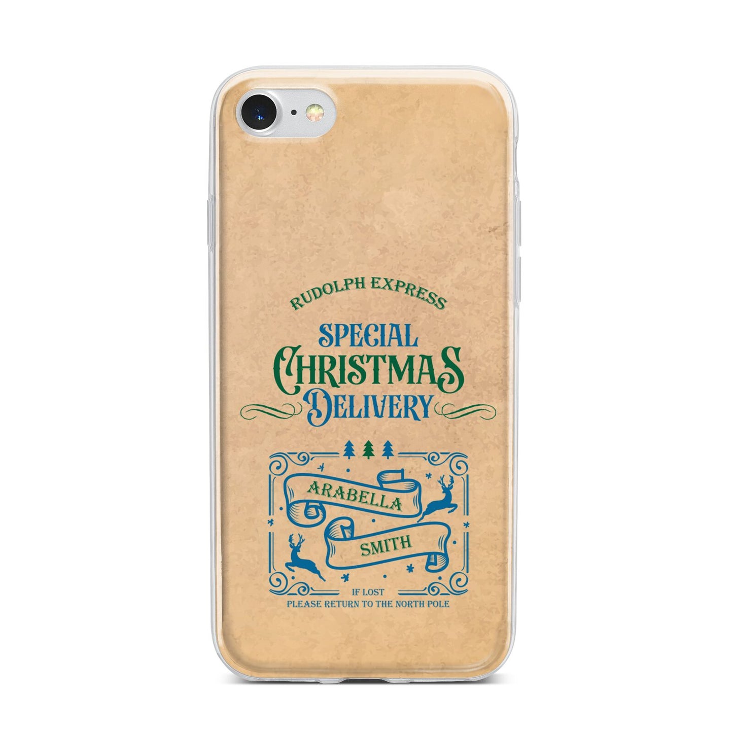 Special Christmas Delivery Personalised iPhone 7 Bumper Case on Silver iPhone