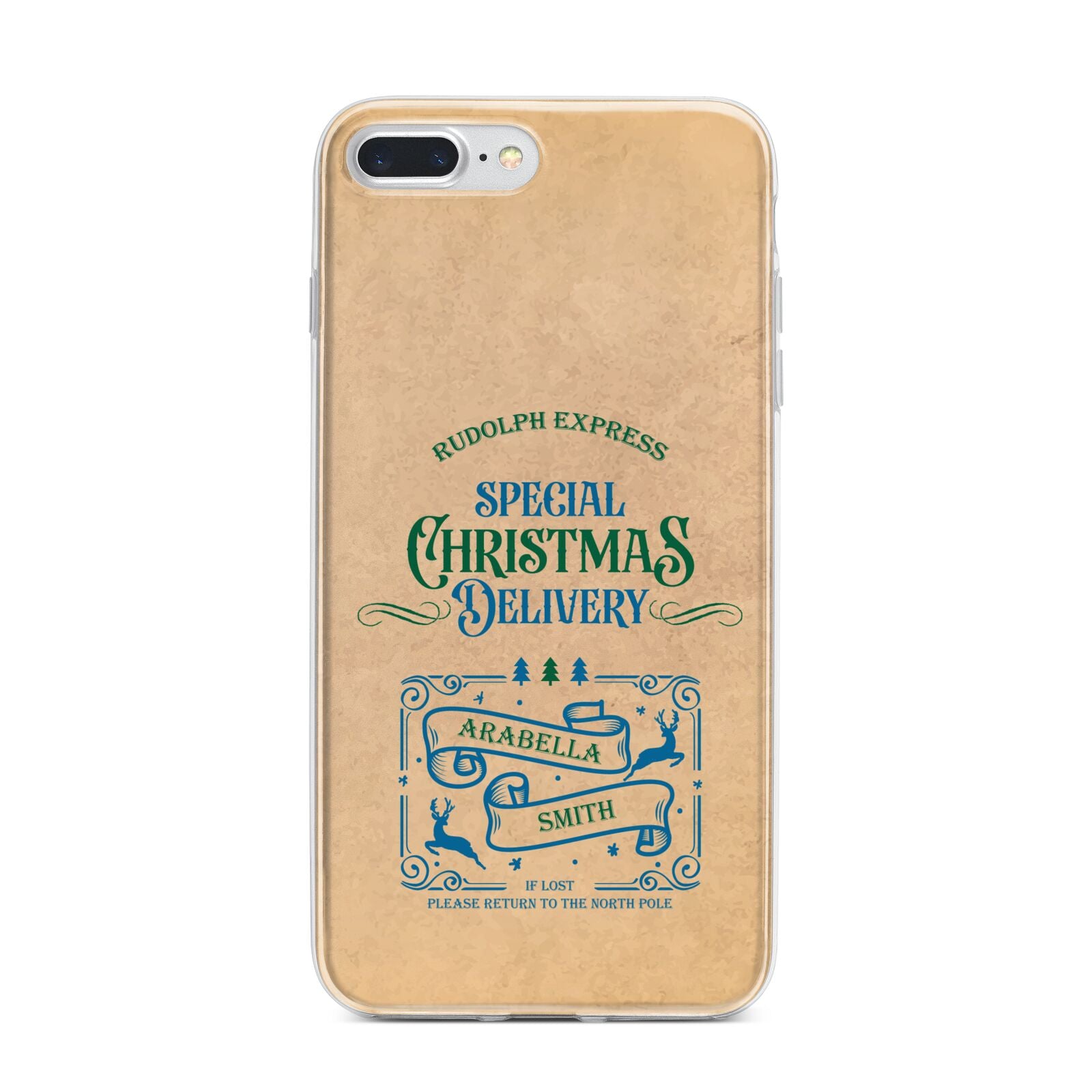 Special Christmas Delivery Personalised iPhone 7 Plus Bumper Case on Silver iPhone