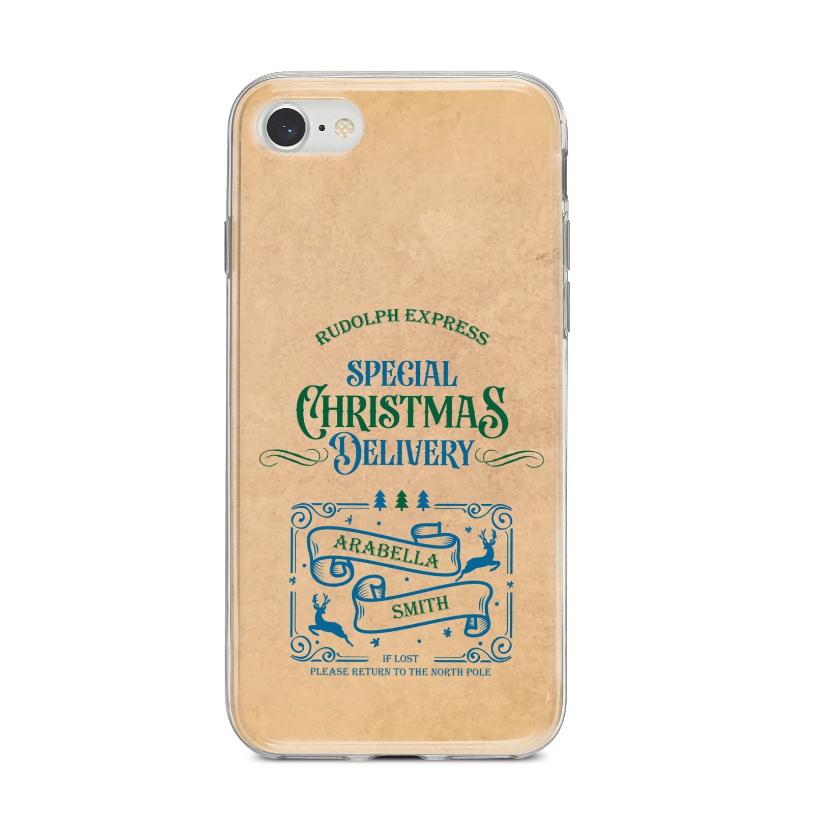 Special Christmas Delivery Personalised iPhone 8 Bumper Case on Silver iPhone