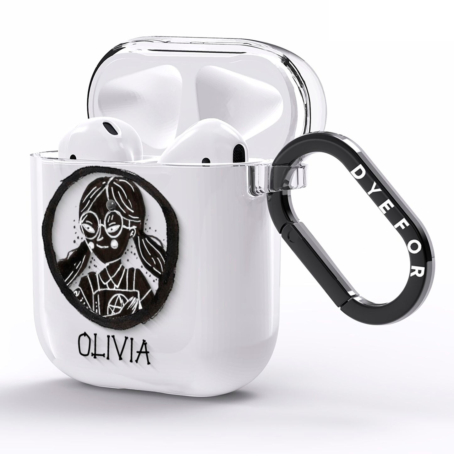 Spells Girl Halloween Personalised AirPods Clear Case Side Image