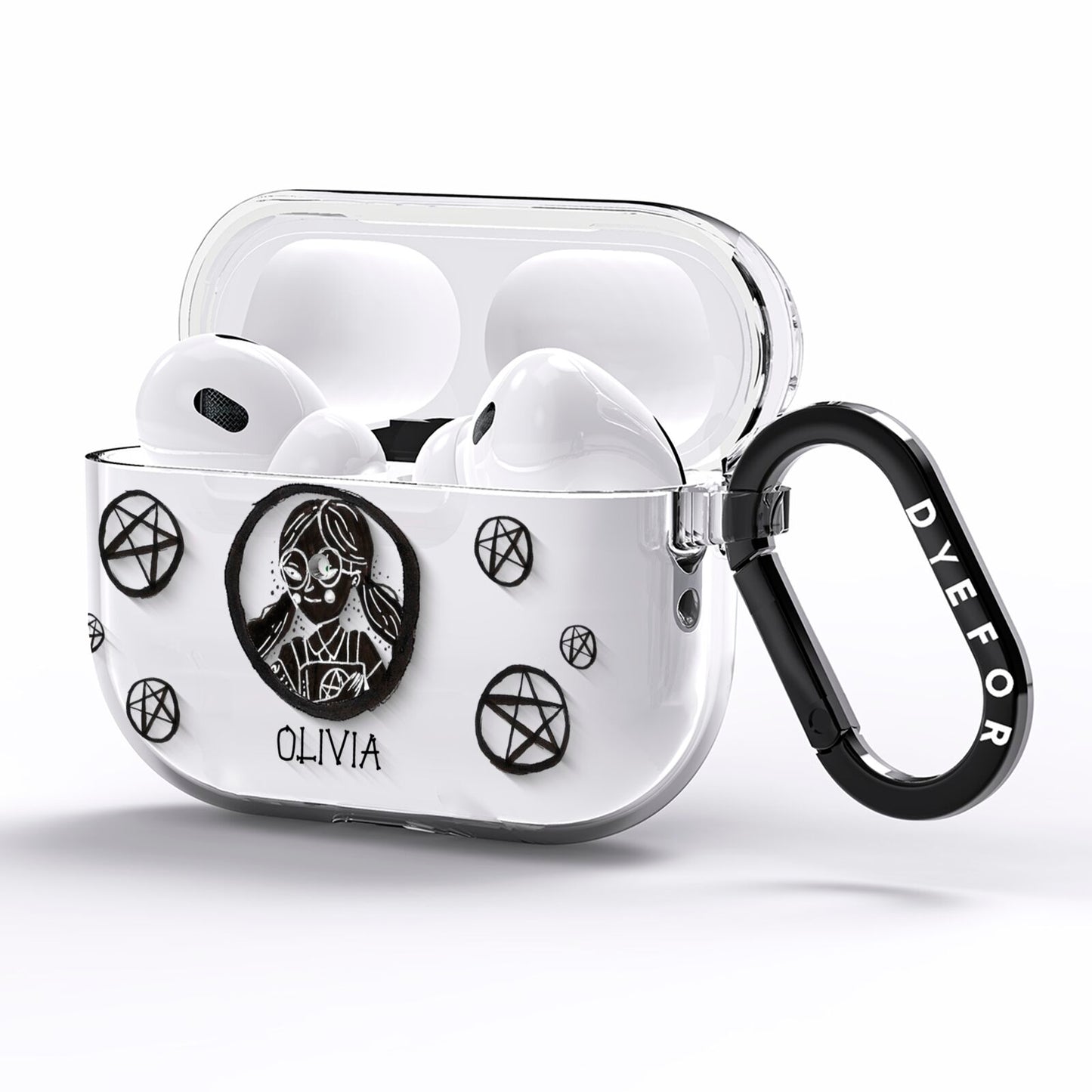 Spells Girl Halloween Personalised AirPods Pro Clear Case Side Image