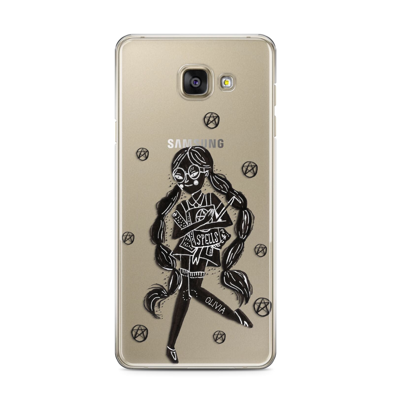 Spells Girl Halloween Personalised Samsung Galaxy A3 2016 Case on gold phone