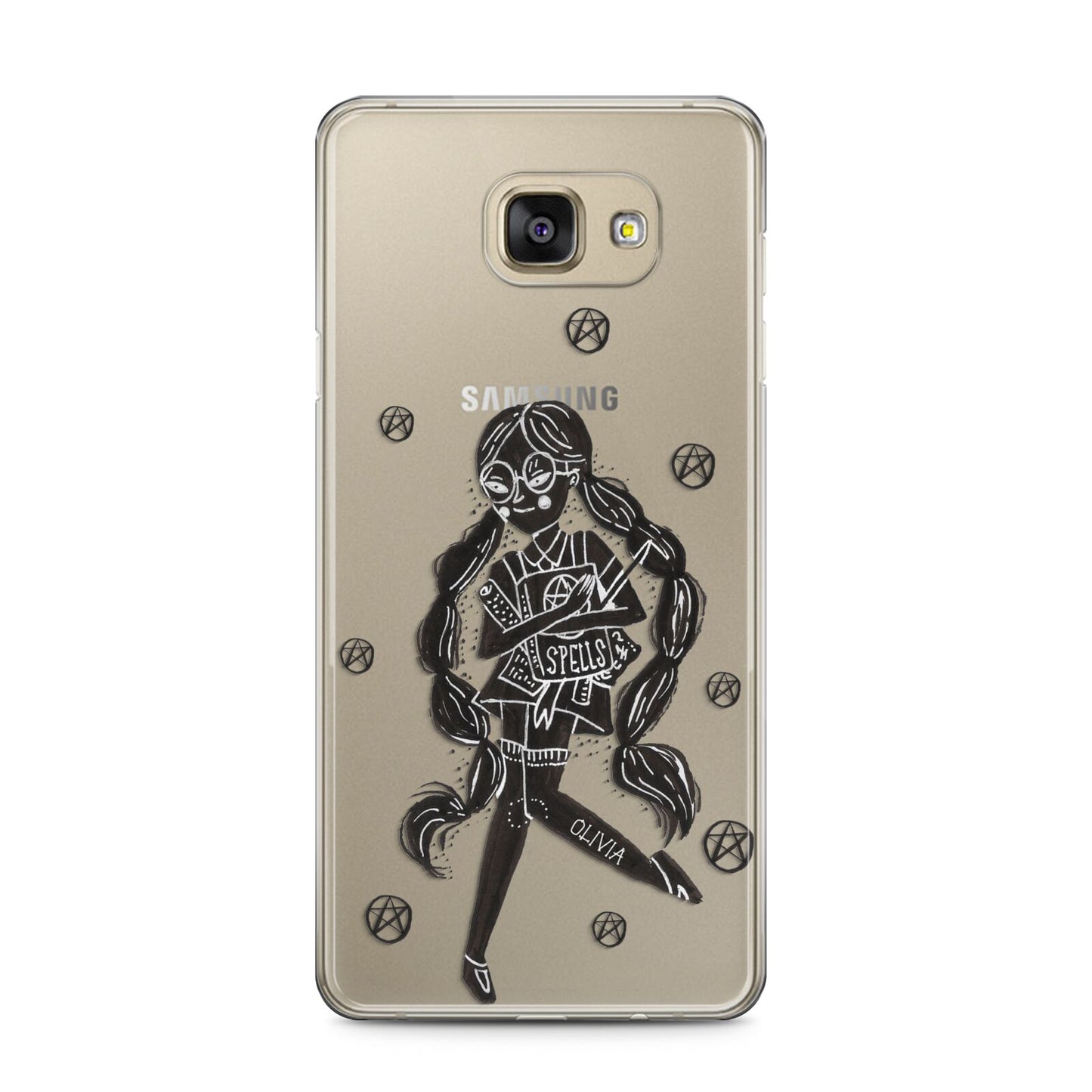 Spells Girl Halloween Personalised Samsung Galaxy A5 2016 Case on gold phone