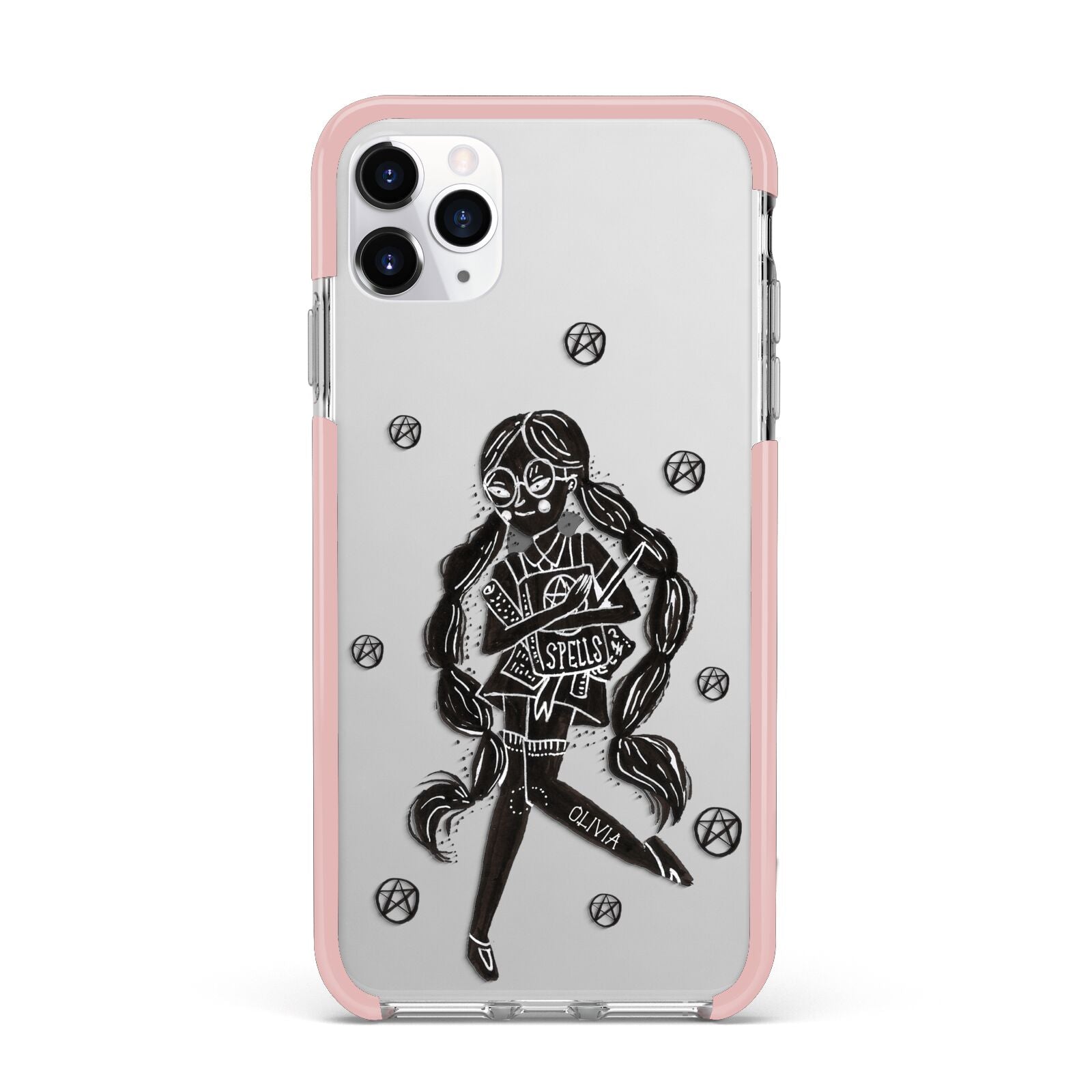 Spells Girl Halloween Personalised iPhone 11 Pro Max Impact Pink Edge Case