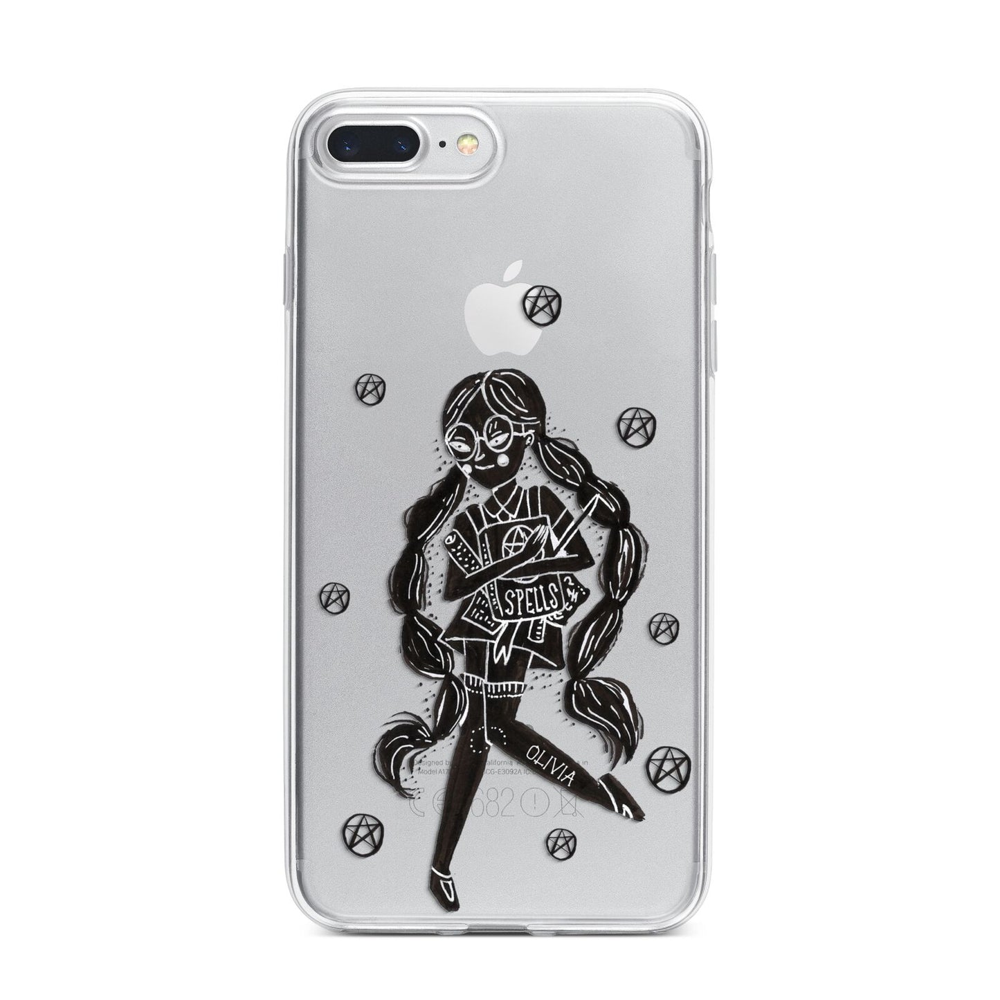 Spells Girl Halloween Personalised iPhone 7 Plus Bumper Case on Silver iPhone