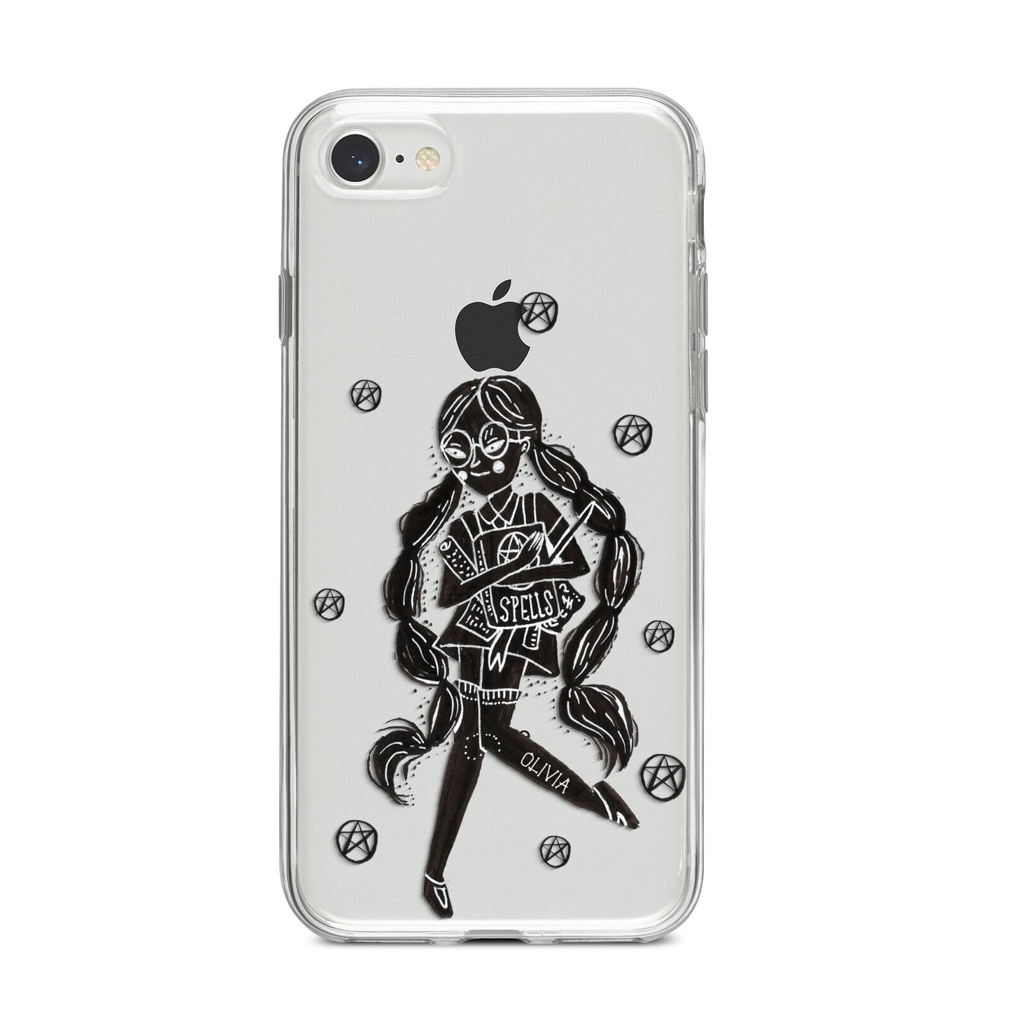 Spells Girl Halloween Personalised iPhone 8 Bumper Case on Silver iPhone