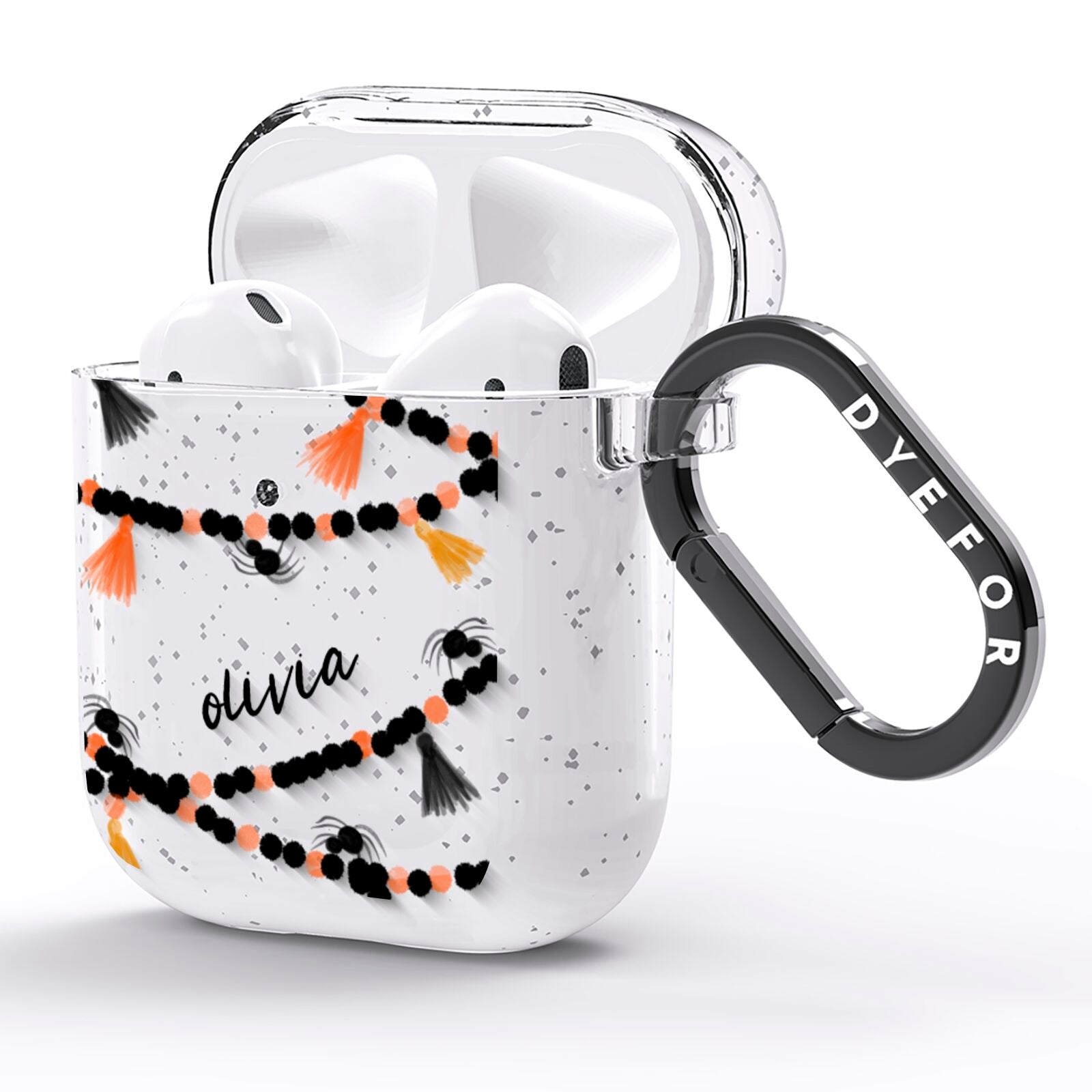 Spider Halloween AirPods Glitter Case Side Image