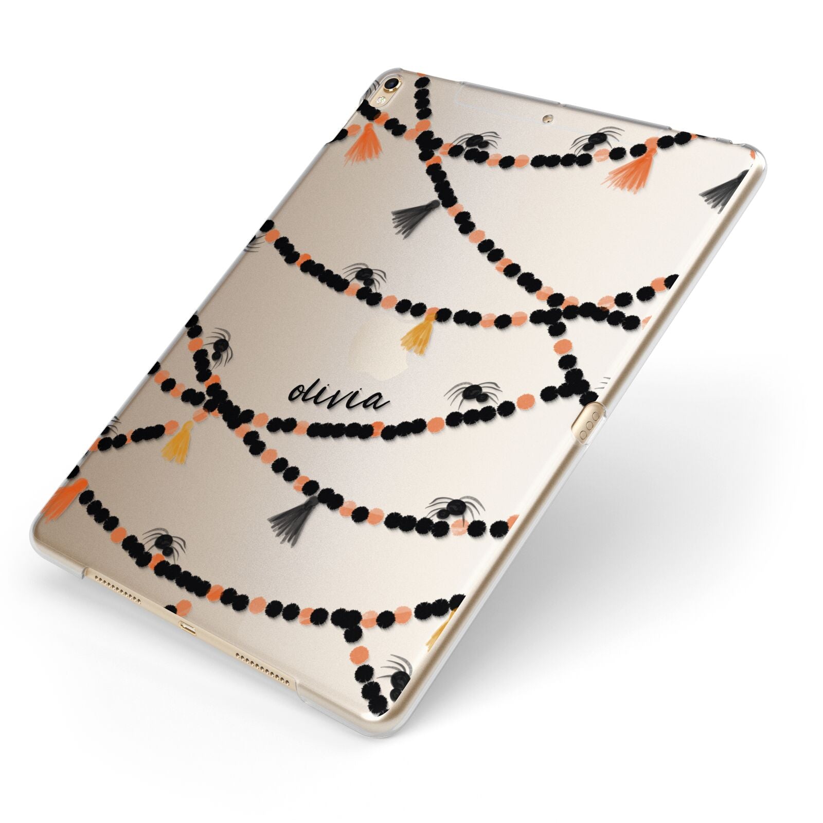 Spider Halloween Apple iPad Case on Gold iPad Side View